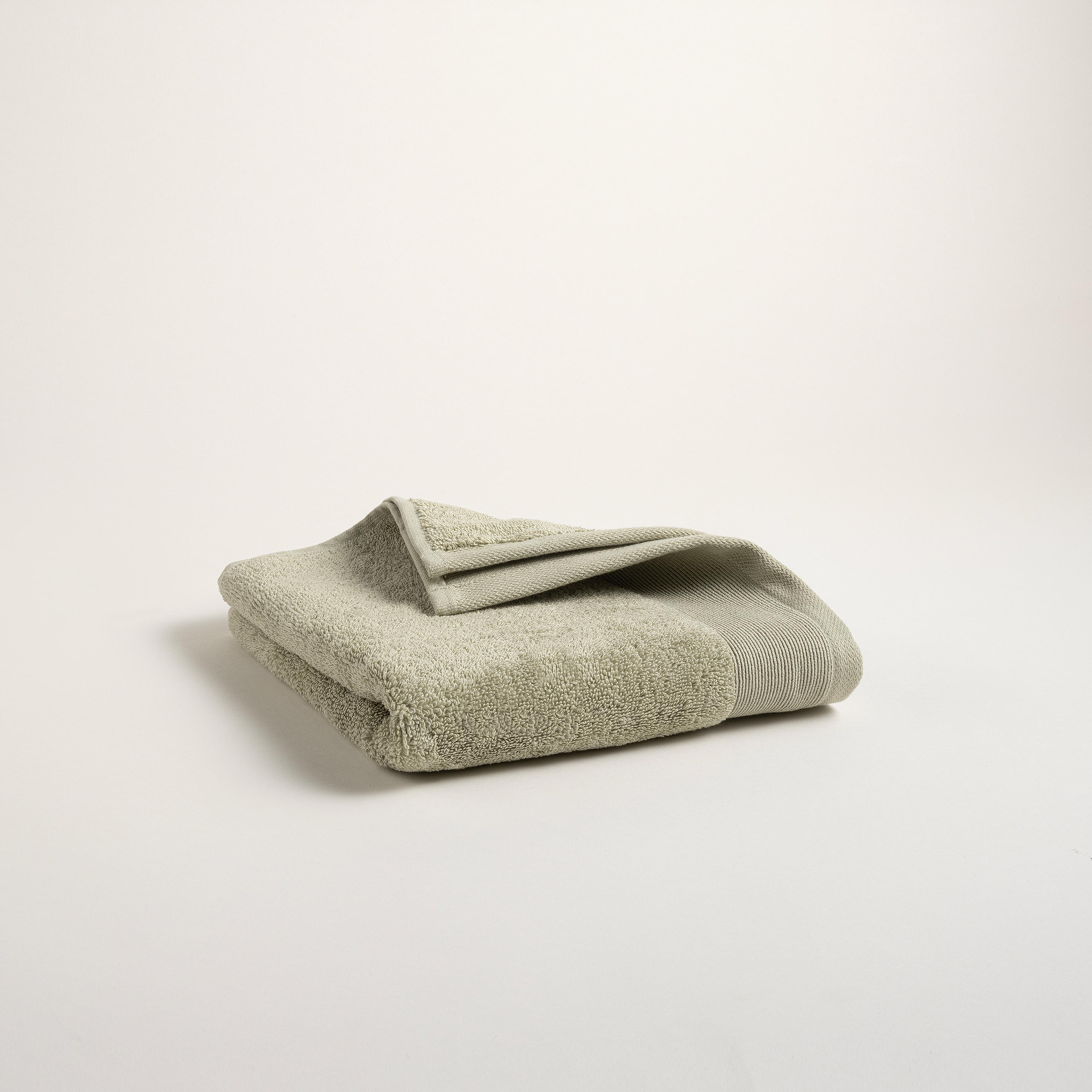 Solıd Bordürlü Pamuk %100 Pamuk Yüz Havlusu 50x90 Cm Yeşil