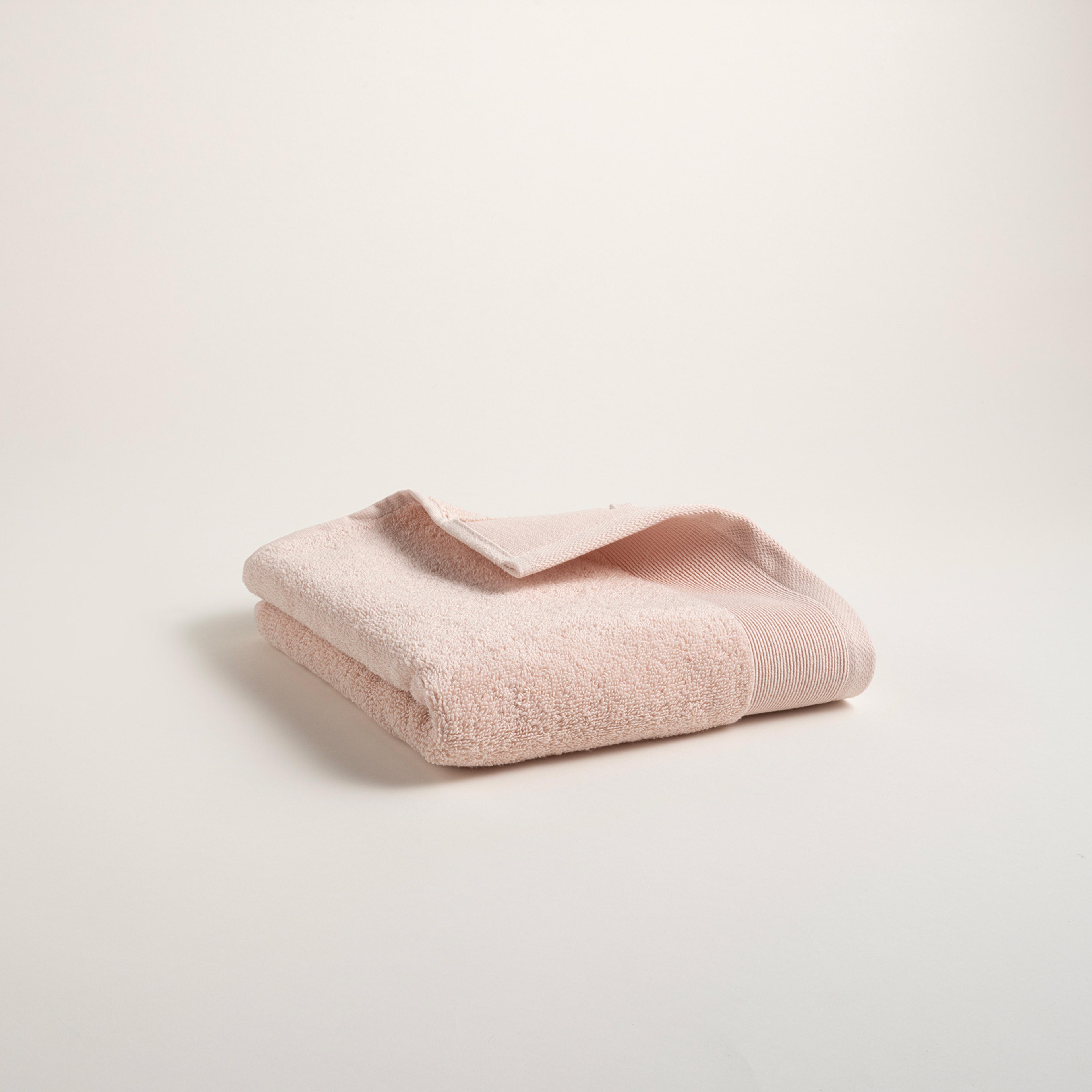 Solıd Bordürlü Pamuk %100 Pamuk Yüz Havlusu 50x90 Cm Pembe