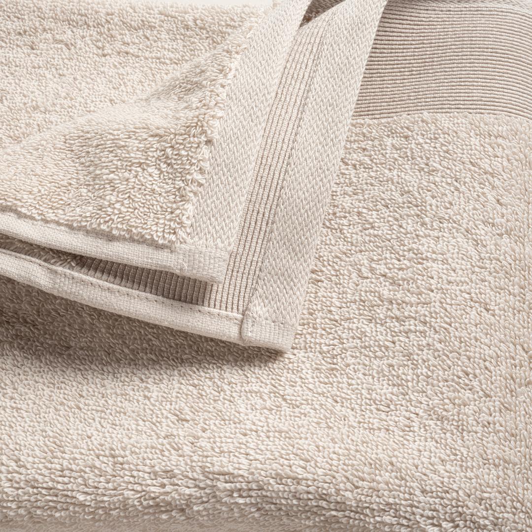 Solıd Bordürlü Pamuk %100 Pamuk Yüz Havlusu 50x90 Cm Krem