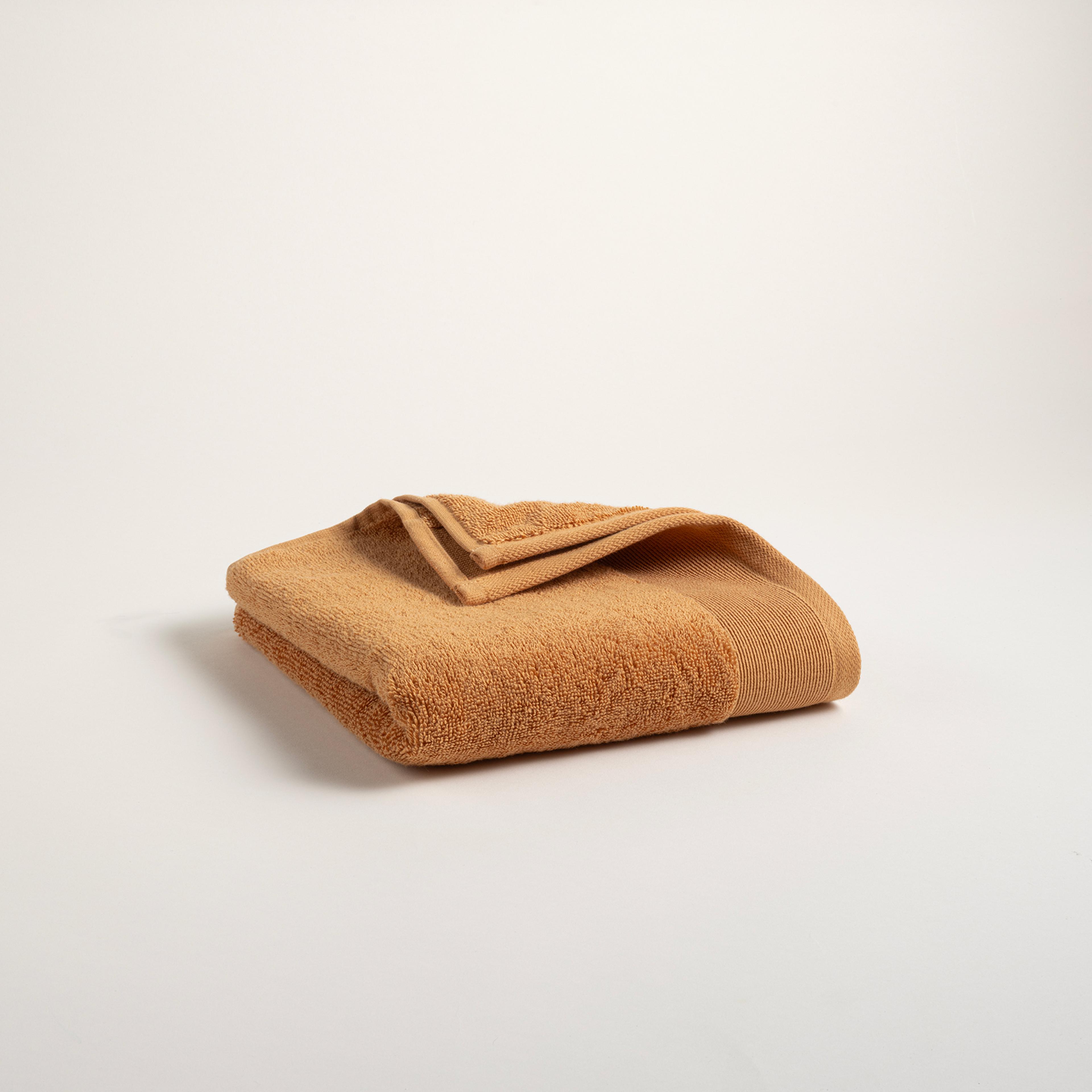 Solıd Bordürlü Pamuk %100 Pamuk Yüz Havlusu 50x90 Cm Tarçın