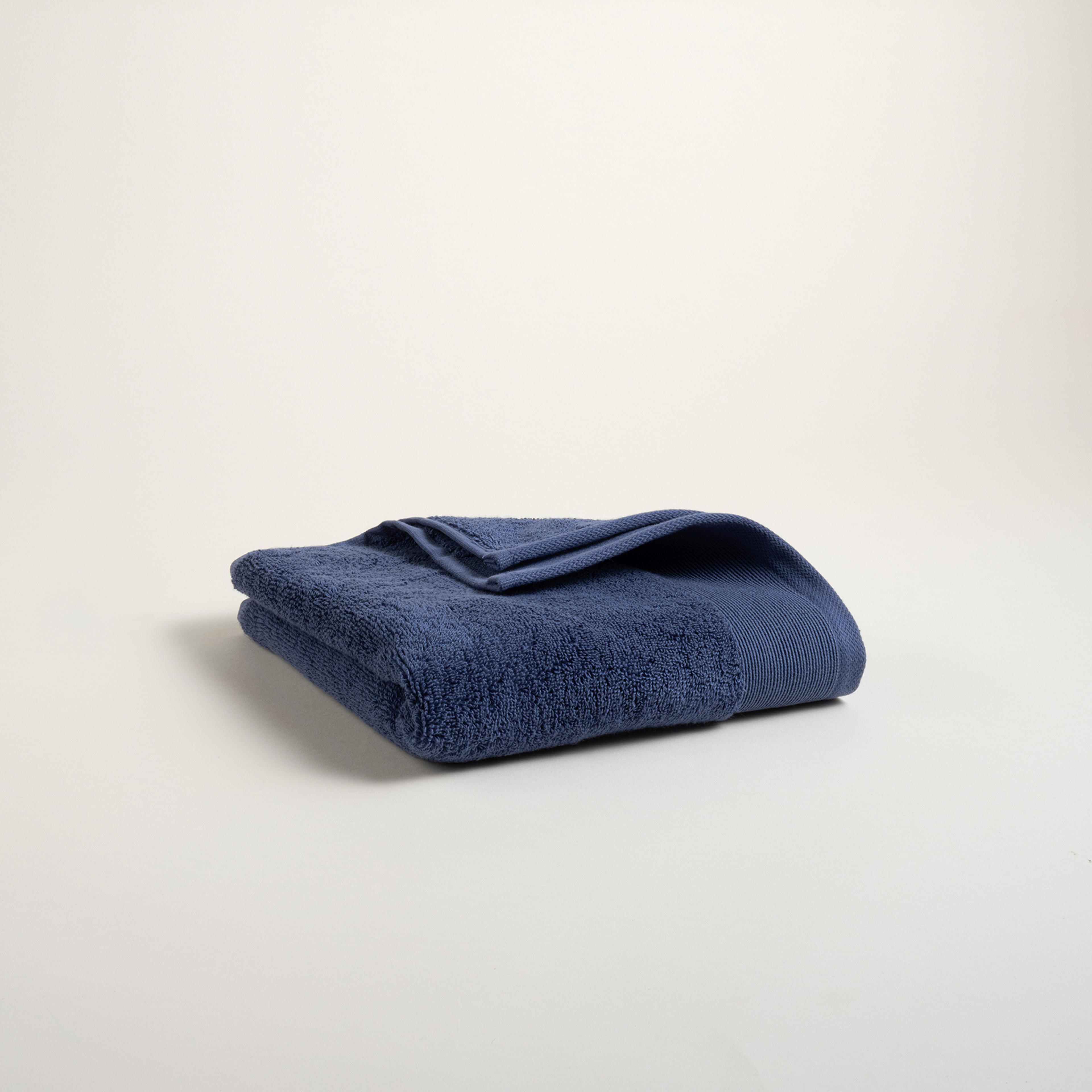 Solıd Bordürlü Pamuk %100 Pamuk Yüz Havlusu 50x90 Cm Lacivert