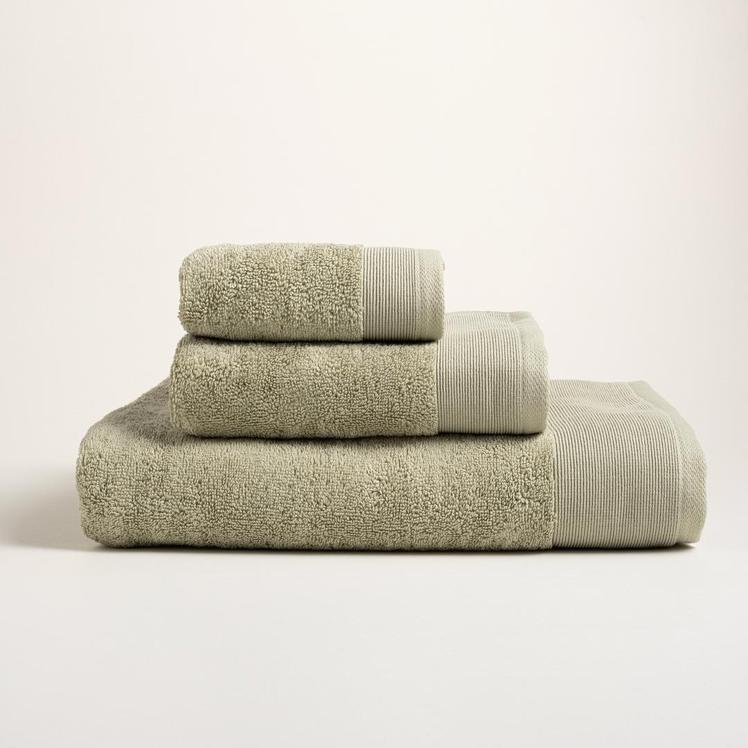 Solıd Bordürlü Pamuk %100 Pamuk Banyo Havlusu 90x150 Cm Yeşil