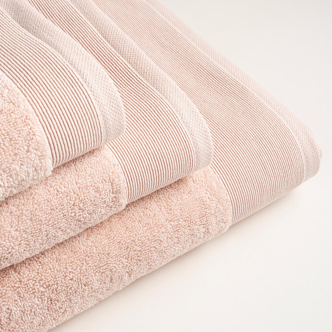 Solıd Bordürlü Pamuk %100 Pamuk Banyo Havlusu 90x150 Cm Pembe