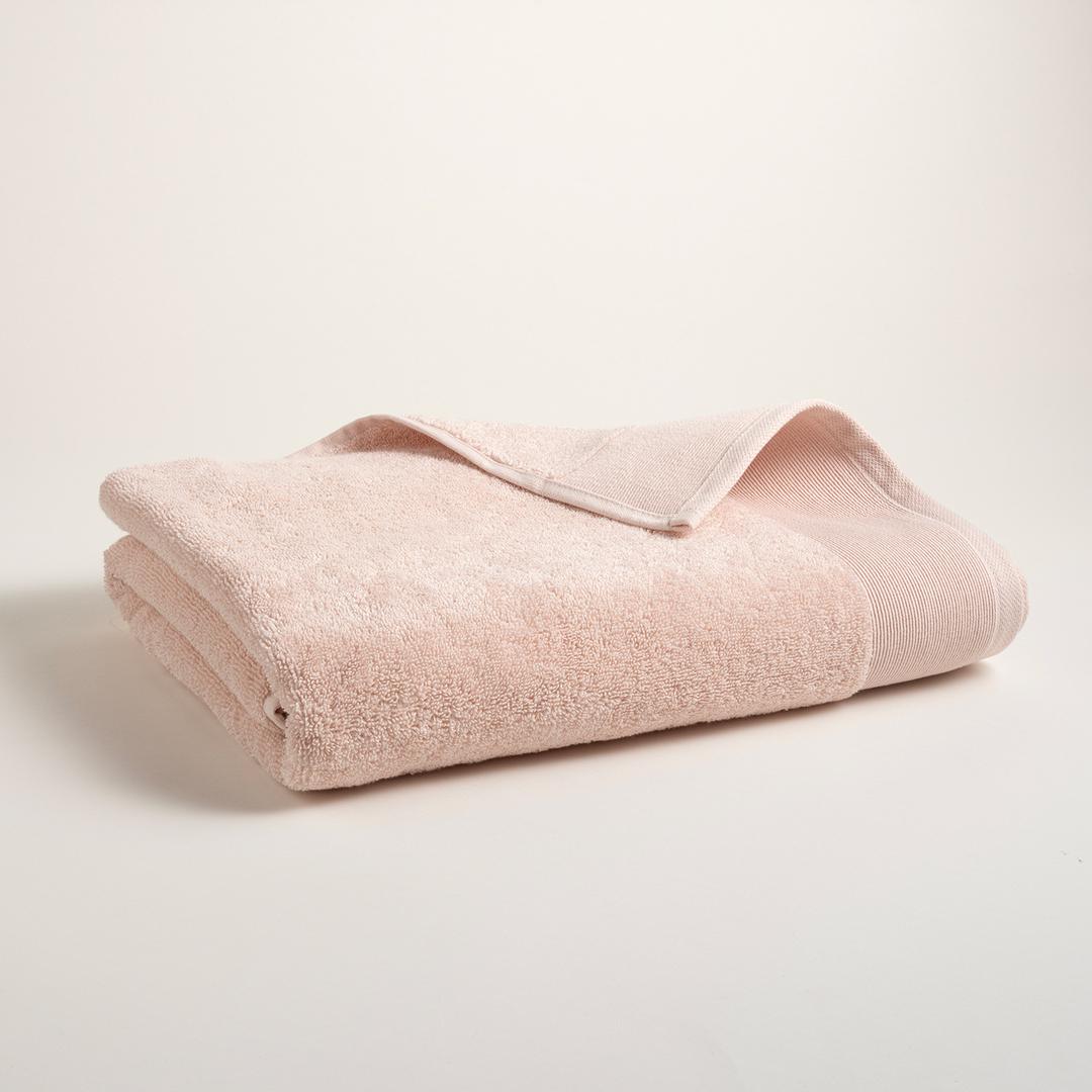 Solıd Bordürlü Pamuk %100 Pamuk Banyo Havlusu 90x150 Cm Pembe