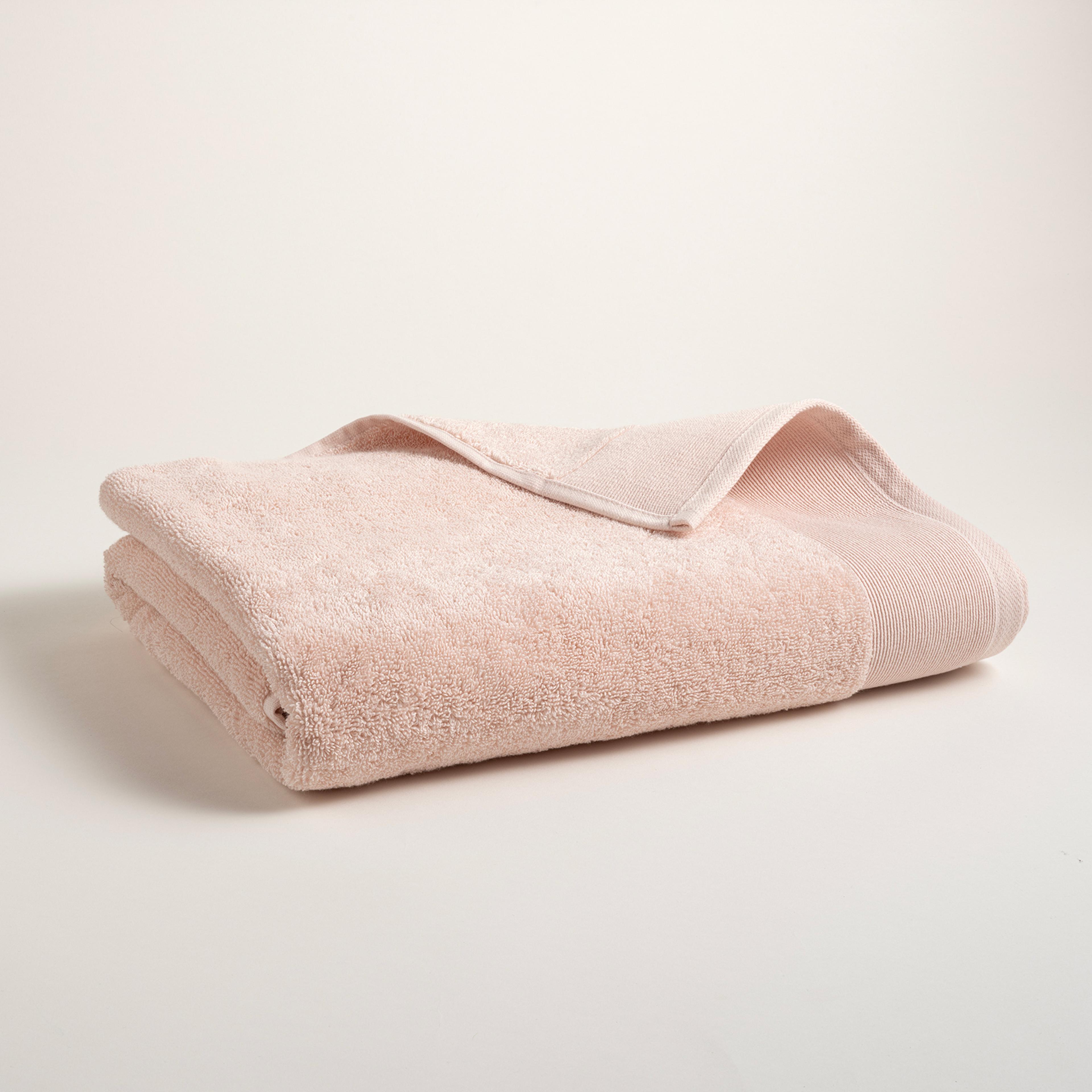 Solıd Bordürlü Pamuk %100 Pamuk Banyo Havlusu 90x150 Cm Pembe