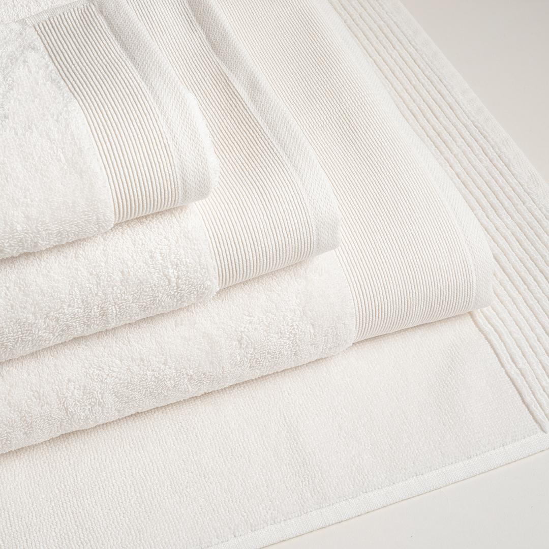 Solıd Bordürlü Pamuk %100 Pamuk Banyo Havlusu 90x150 Cm Ekru