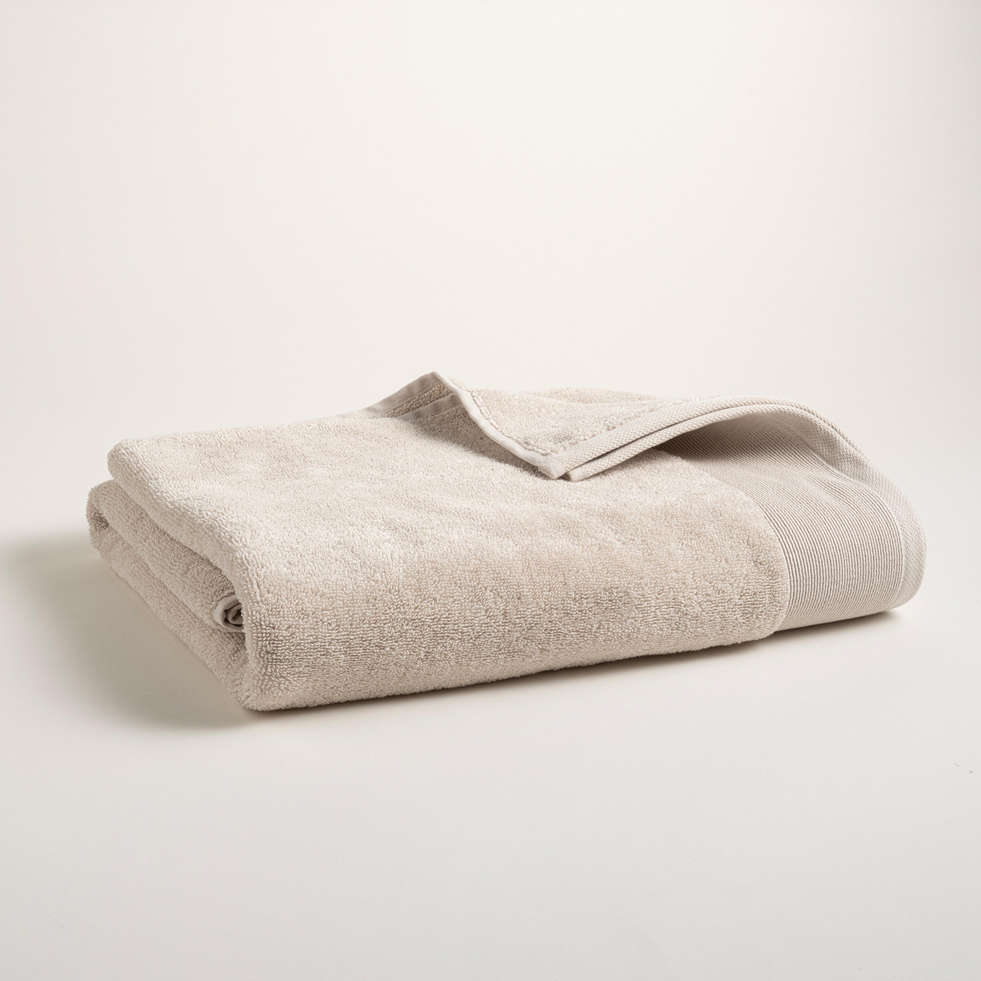 Solıd Bordürlü Pamuk %100 Pamuk Banyo Havlusu 90x150 Cm Krem