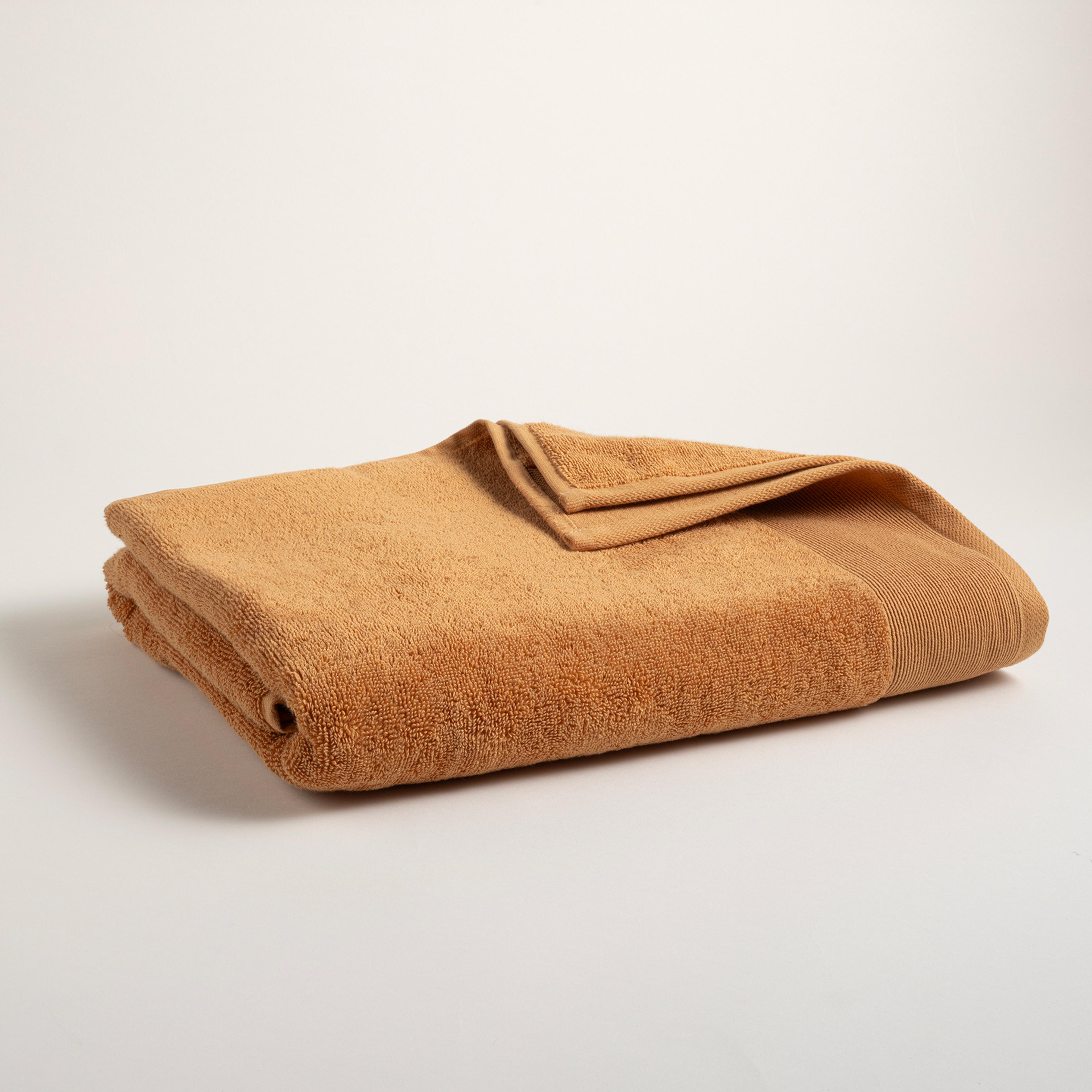 Solıd Bordürlü Pamuk %100 Pamuk Banyo Havlusu 90x150 Cm Tarçın