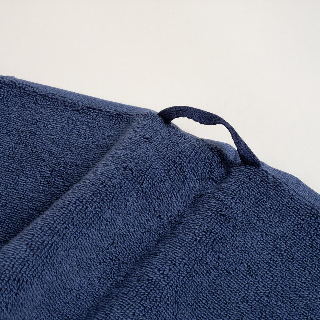 Solıd Bordürlü Pamuk %100 Pamuk Banyo Havlusu 90x150 Cm Lacivert