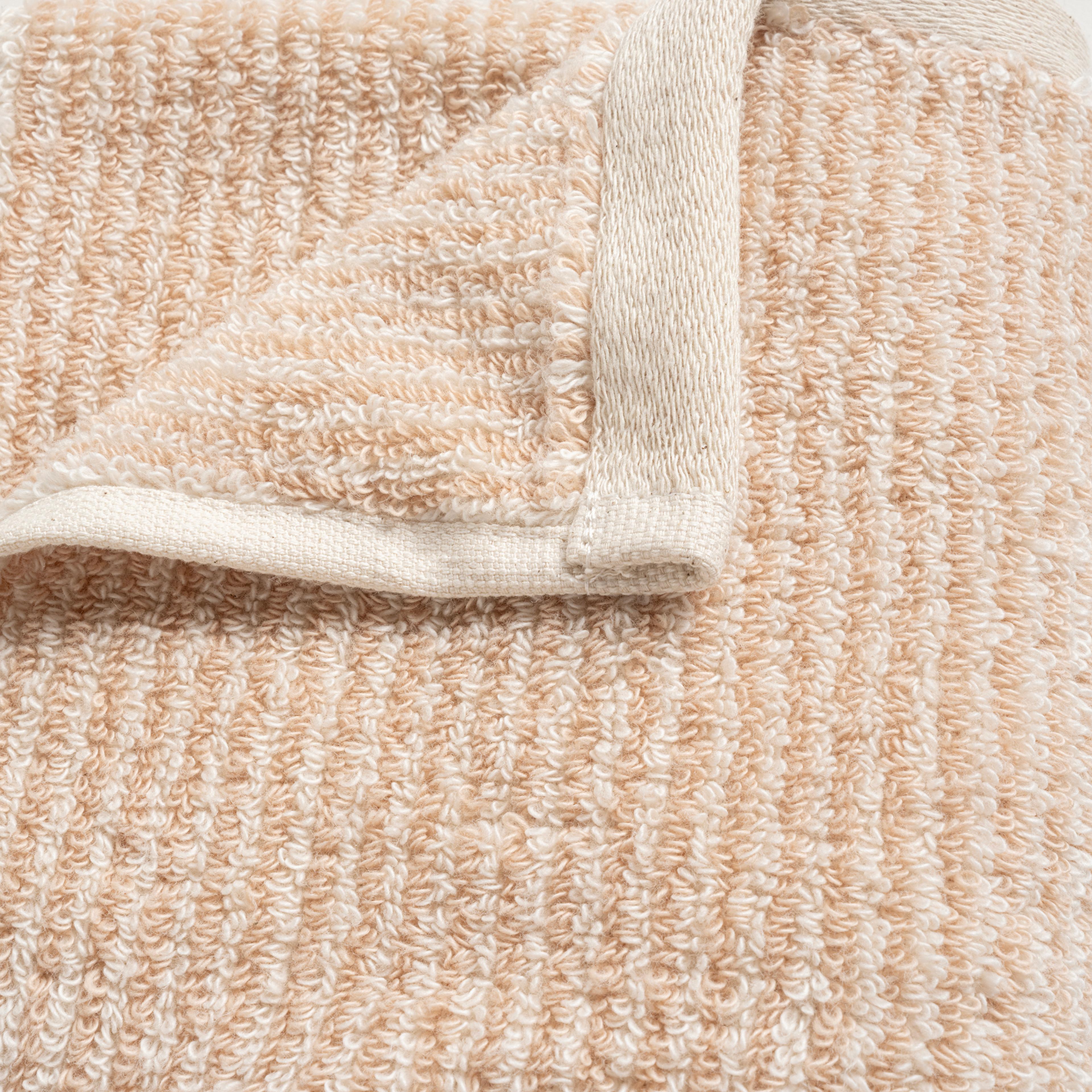 Solıd İplik Boyalı Çizgili Pamuk %100 Pamuk El Havlusu 30x50 Cm Natürel - Kum Rengı