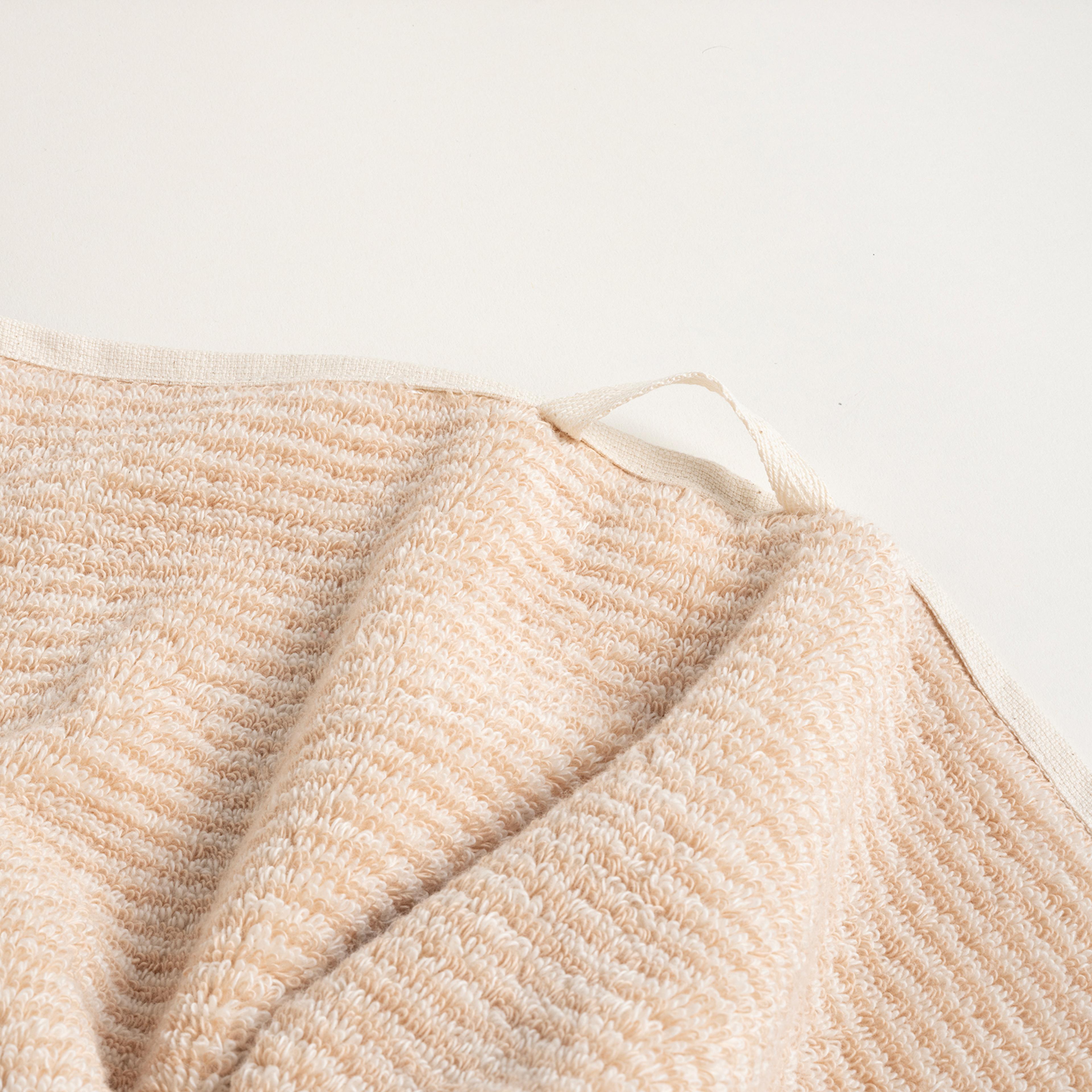 Solıd İplik Boyalı Çizgili Pamuk %100 Pamuk Banyo Havlusu 90x150 Cm Natürel - Kum Rengı