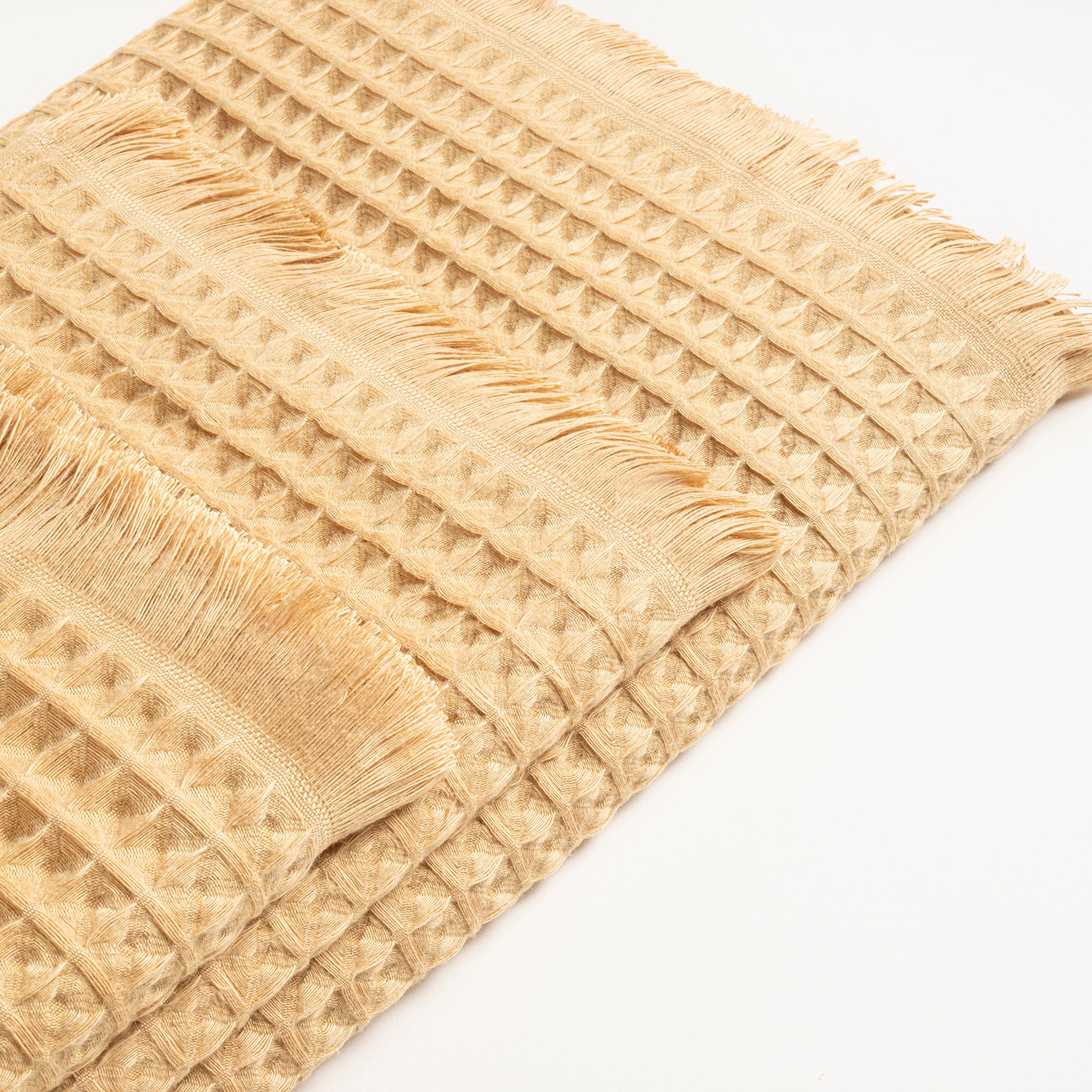 Solıd Waffle Pamuk Modal Pamuklu El Havlusu 30x50 Cm Sarı