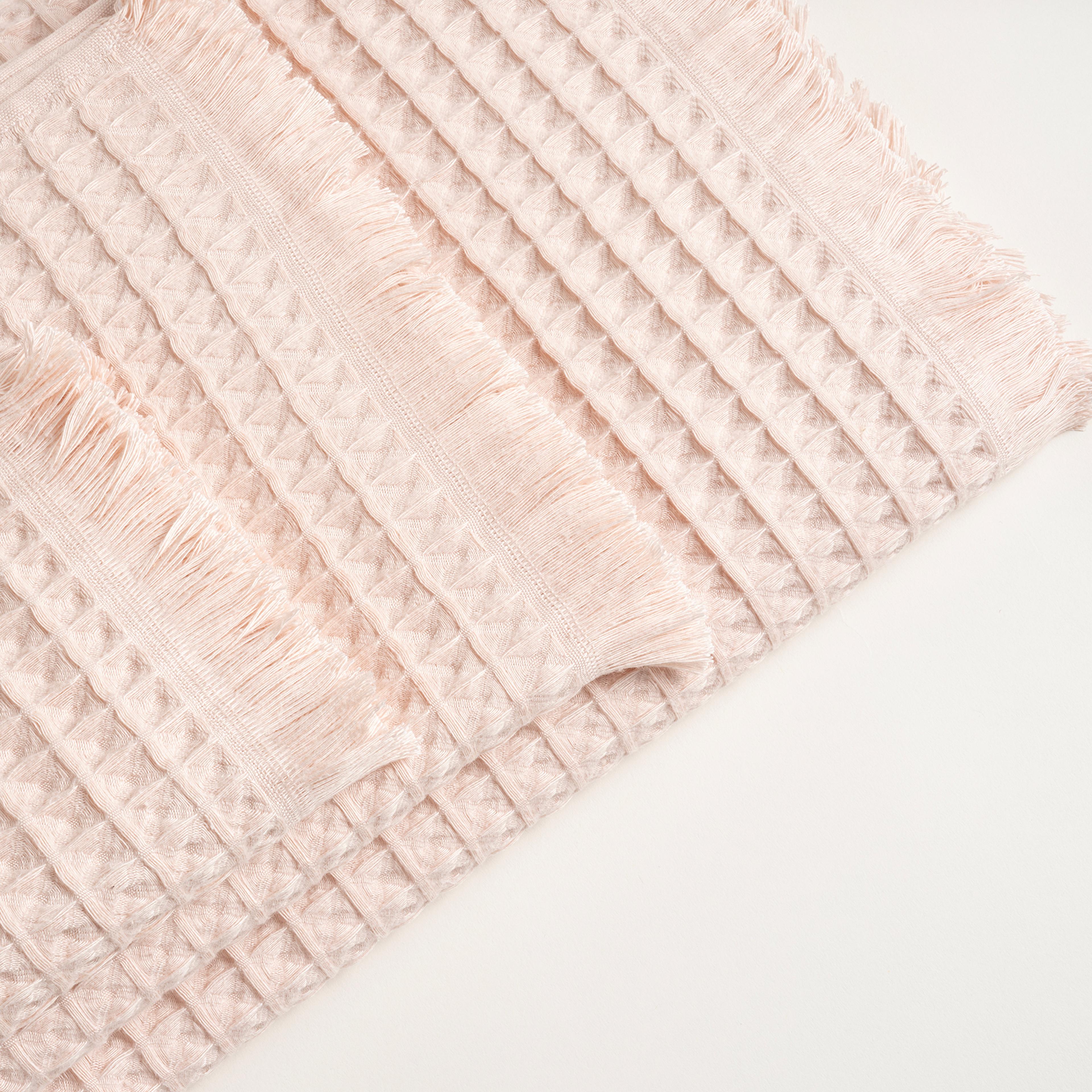 Solıd Waffle Pamuk Modal Pamuklu El Havlusu 30x50 Cm Pembe