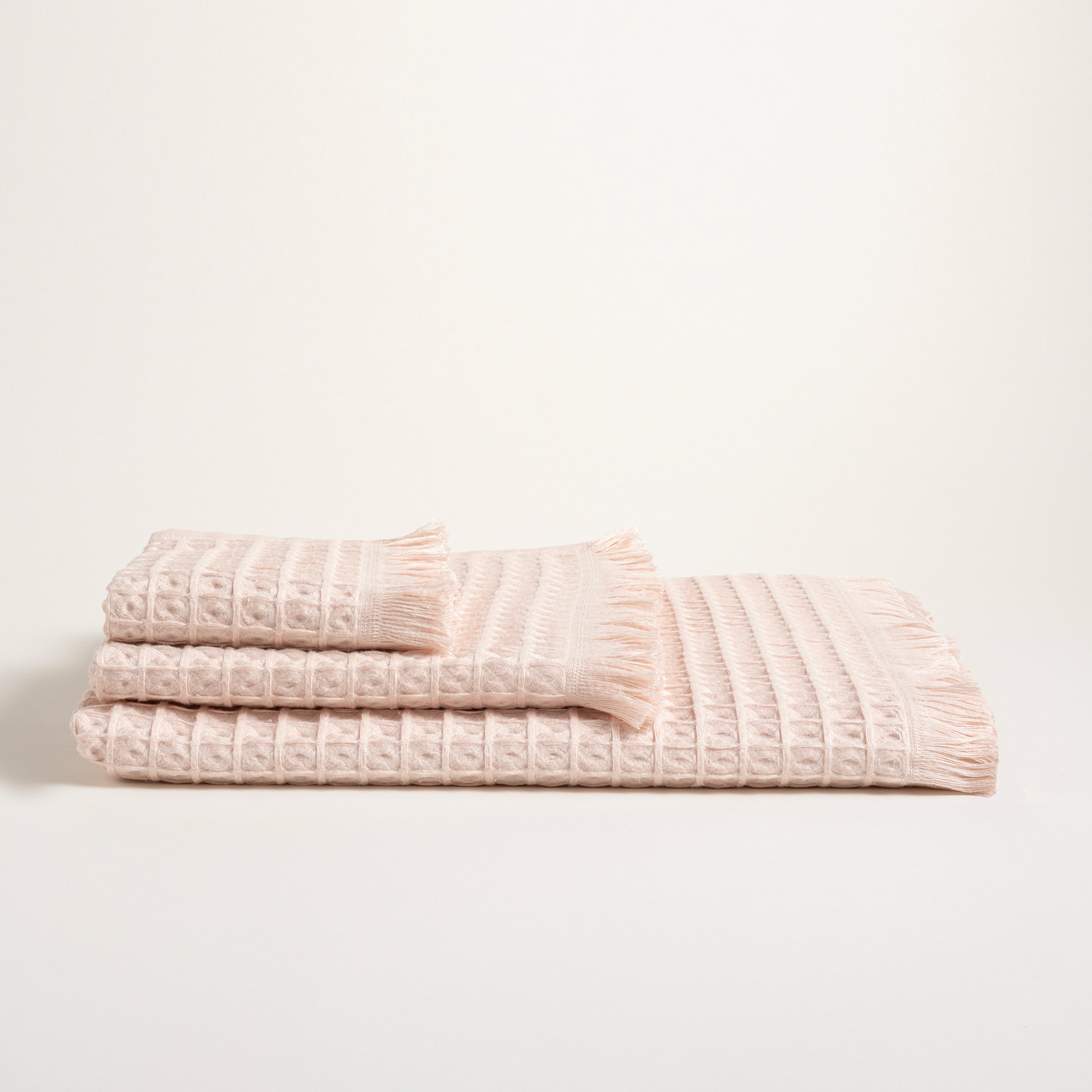 Solıd Waffle Pamuk Modal Pamuklu El Havlusu 30x50 Cm Pembe