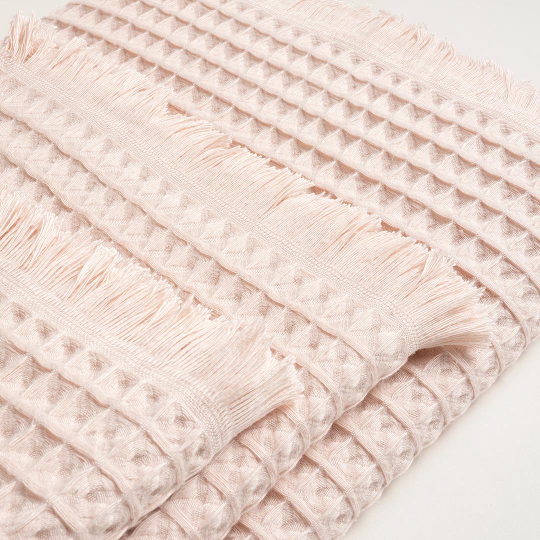 Solıd Waffle Pamuk Modal Pamuklu Yüz Havlusu 50x90 Cm Pembe