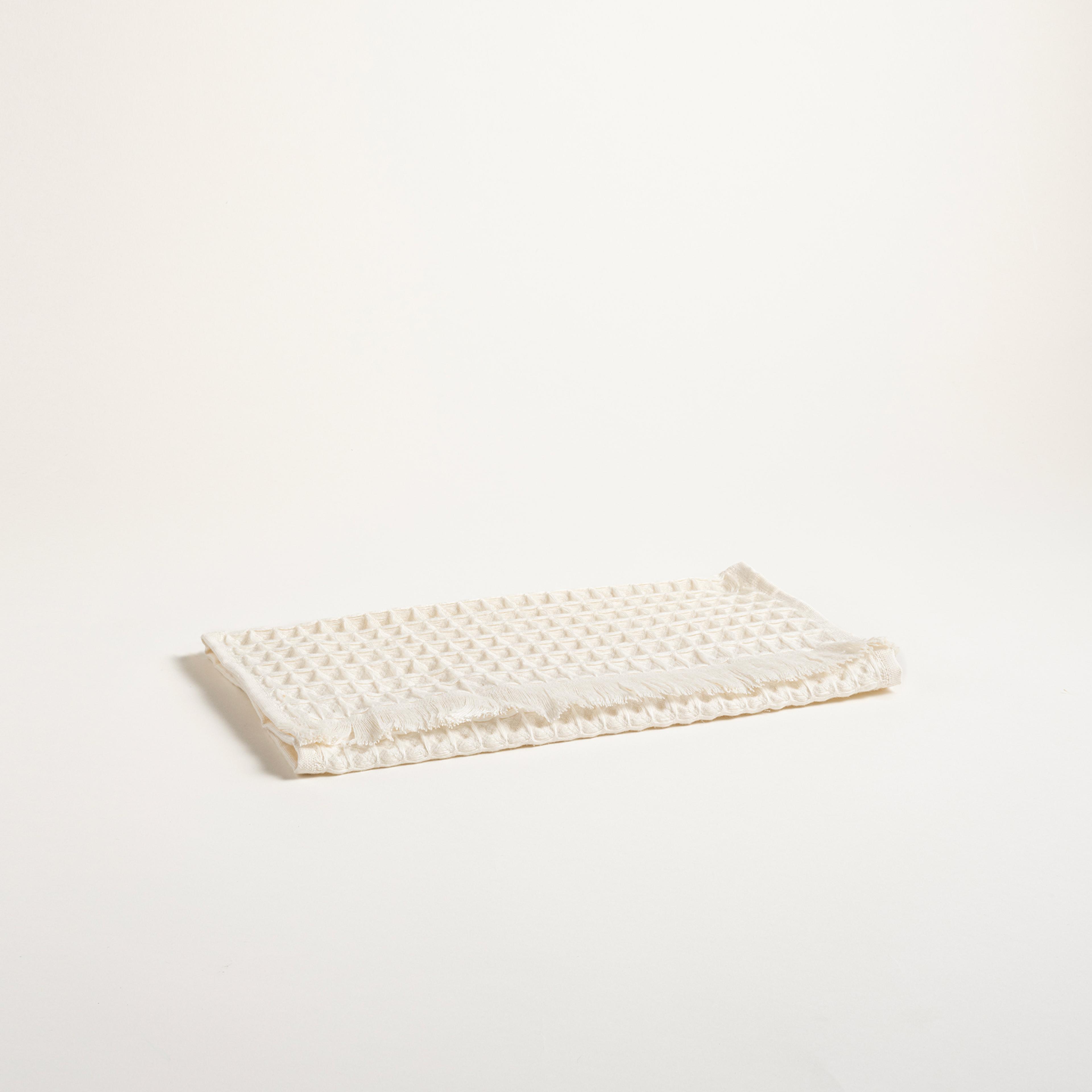 Solıd Waffle Pamuk Modal Pamuklu Yüz Havlusu 50x90 Cm Ekru