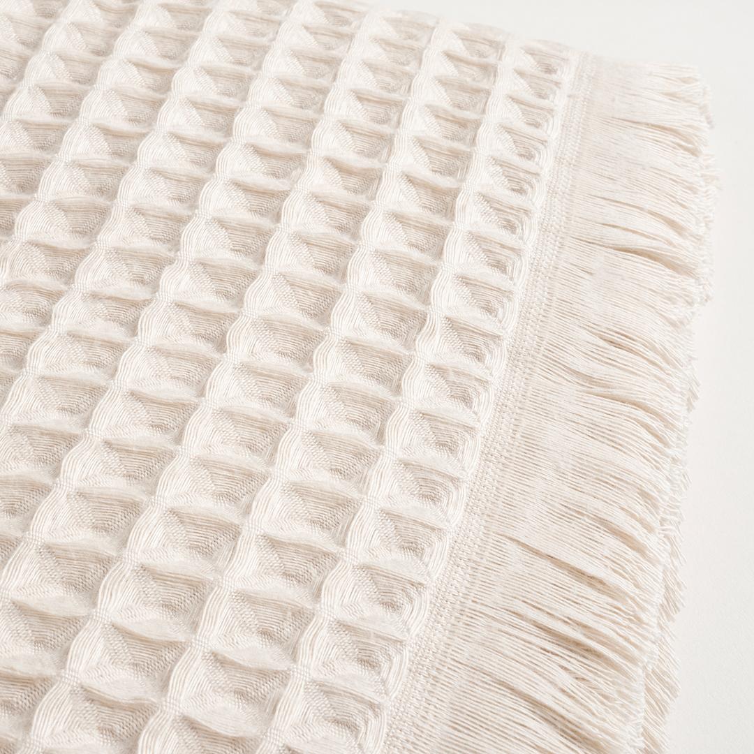 Solıd Waffle Pamuk Modal Pamuklu Yüz Havlusu 50x90 Cm Krem