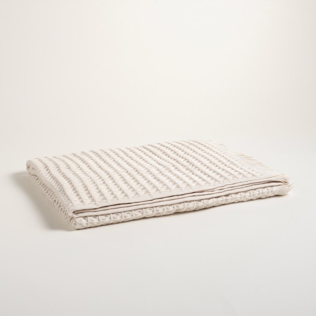 Solıd Waffle Pamuk Modal Pamuklu Yüz Havlusu 50x90 Cm Krem