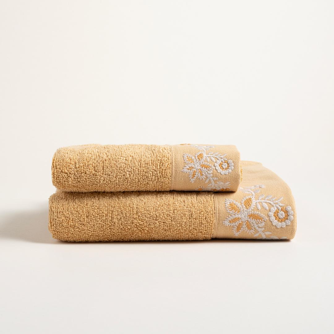 Ornaz Nakışlı Pamuk %100 Pamuk El Havlusu 30x50 Cm Sarı