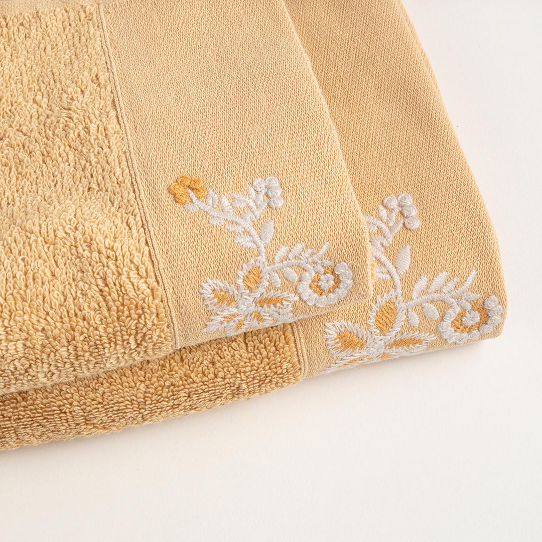 Ornaz Nakışlı Pamuk %100 Pamuk El Havlusu 30x50 Cm Sarı