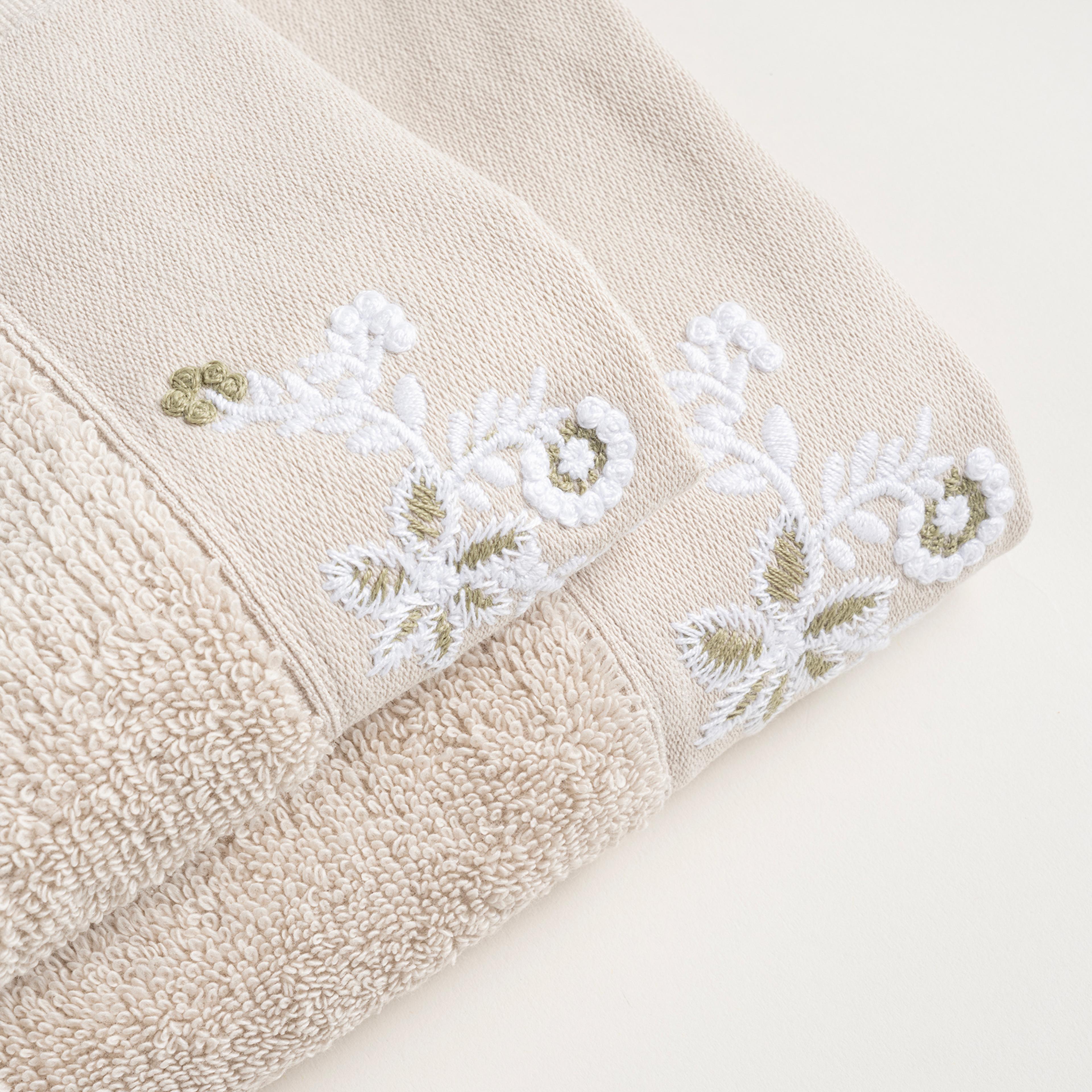 Ornaz Nakışlı Pamuk %100 Pamuk El Havlusu 30x50 Cm Krem
