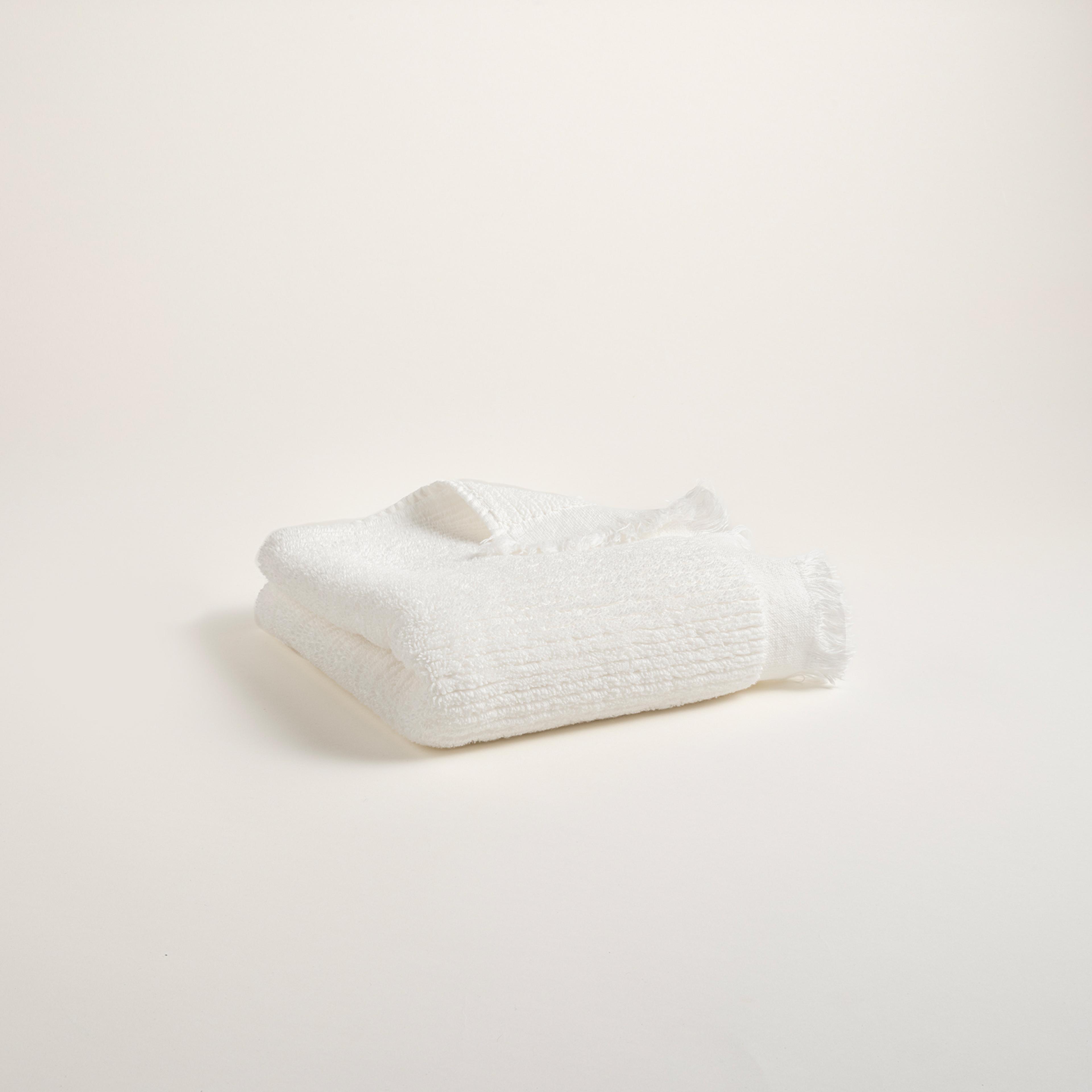 Faro Kenar Saçaklı Pamuk %100 Pamuk El Havlusu 30x50 Cm Ekru