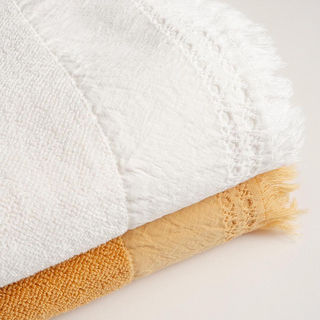 Faro Jakarlı Pamuk %100 Pamuk El Havlusu 30x50 Cm Ekru