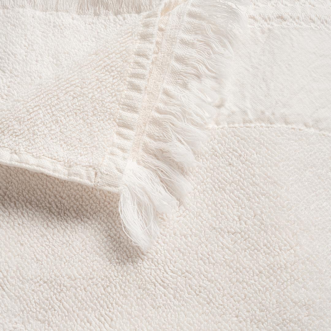 Faro Jakarlı Pamuk %100 Pamuk El Havlusu 30x50 Cm Ekru