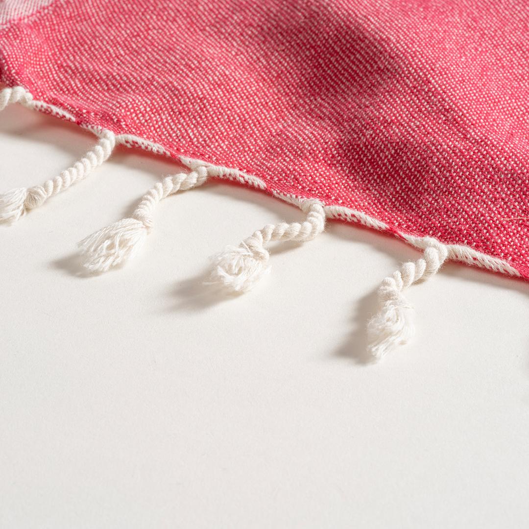 Baklan İplik Boyalı Pamuk Pamuklu Peştamal 90x170 Cm Fuşya