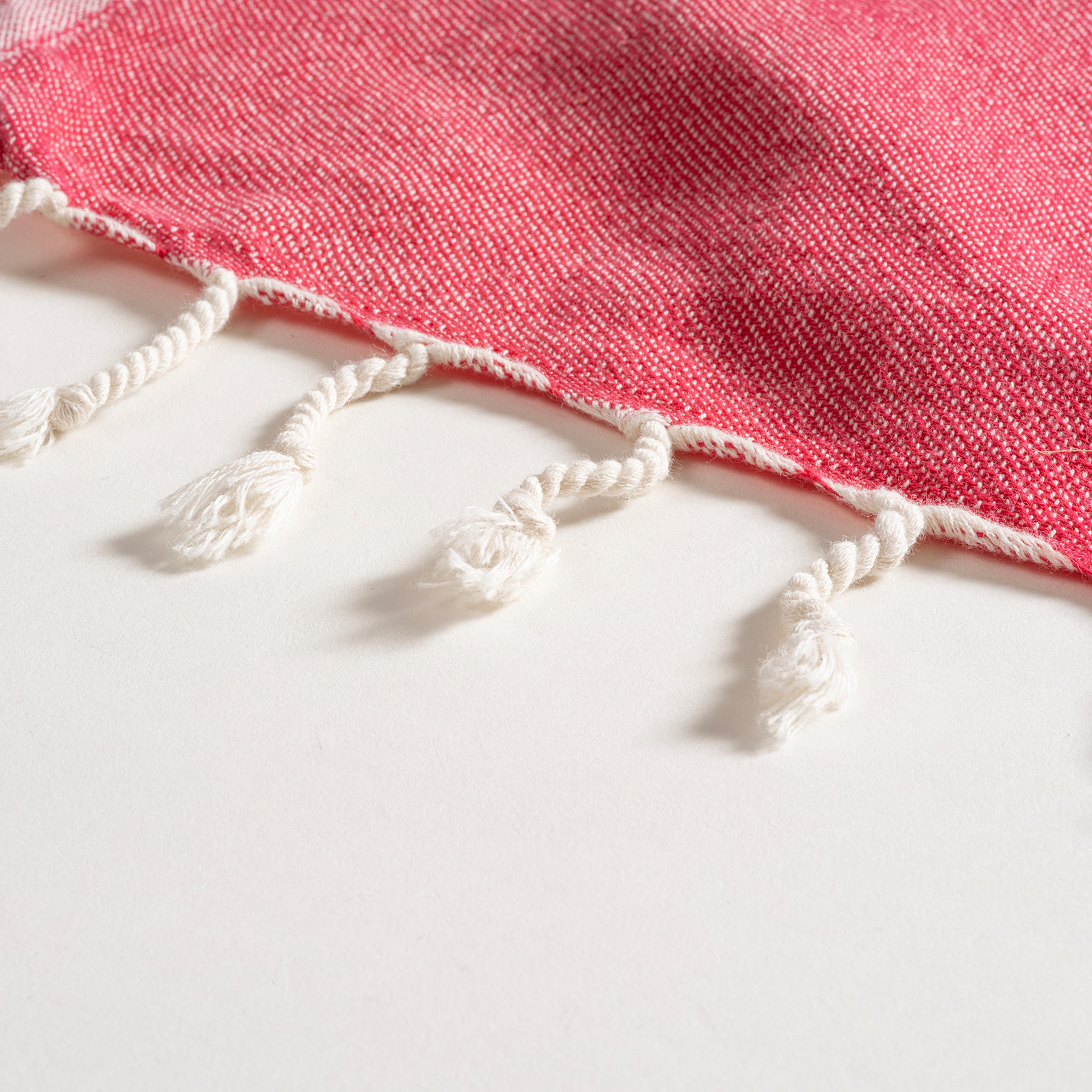 Baklan İplik Boyalı Pamuk Pamuklu Peştamal 90x170 Cm Fuşya