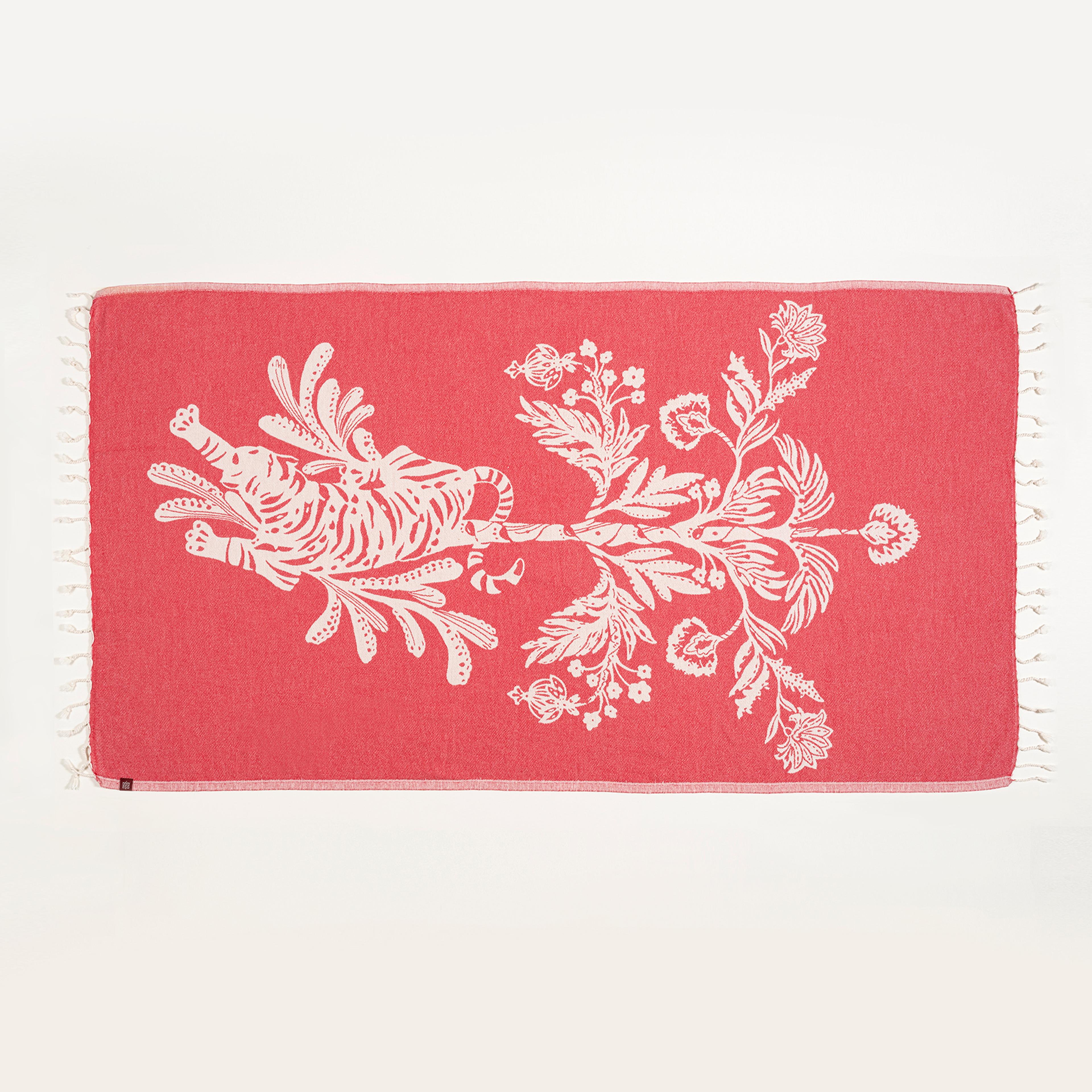 Baklan İplik Boyalı Pamuk Pamuklu Peştamal 90x170 Cm Fuşya