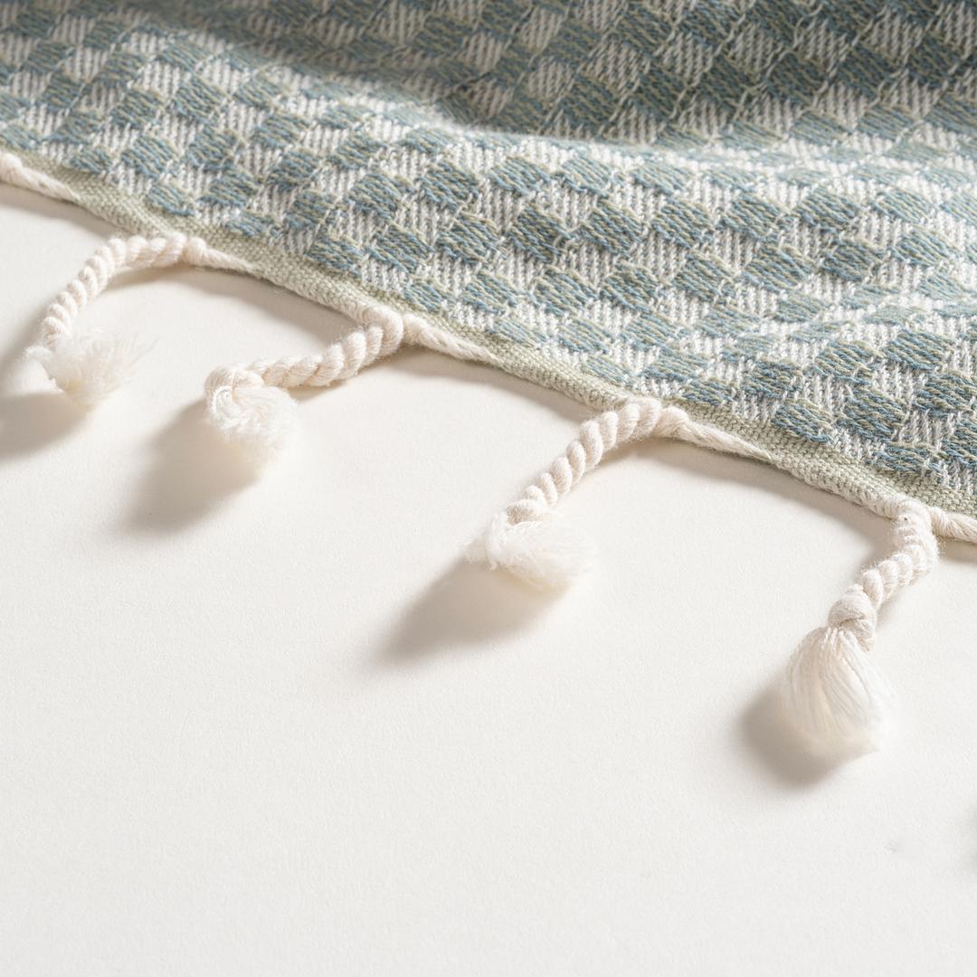 Baklan Saçaklı İplik Boyalı Pamuk %100 Pamuk Peştamal 90x170 Cm Yeşil