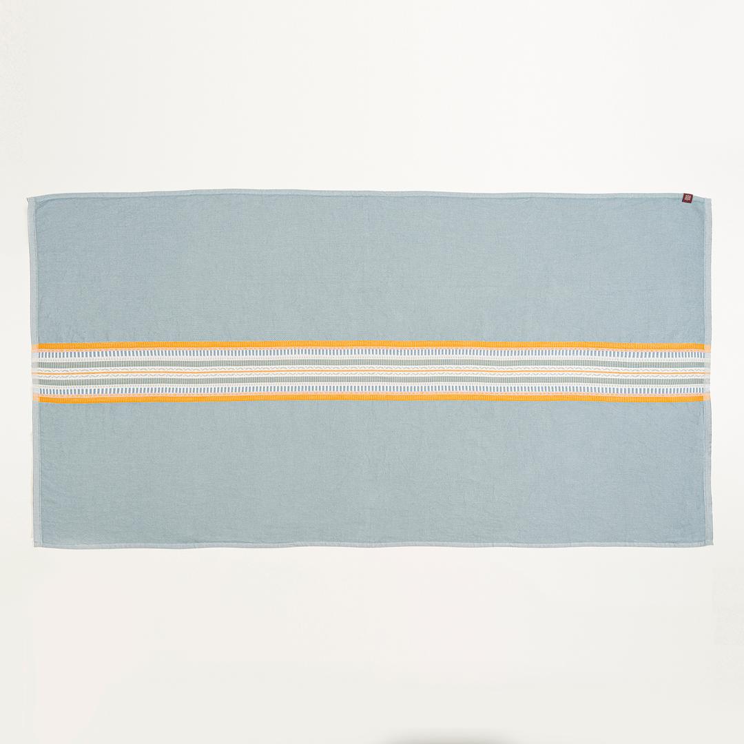 Baklan Saçaklı İplik Boyalı Orta Çizgili Pamuk %100 Pamuk Peştamal 90x170 Cm Yeşil