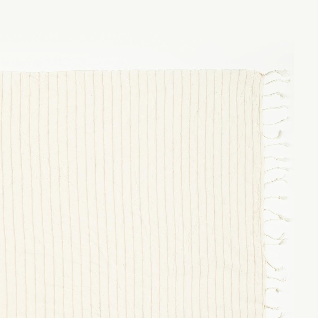 Baklan Saçaklı İplik Boyalı Çizgili Pamuk %100 Pamuk Peştamal 90x170 Cm Natural