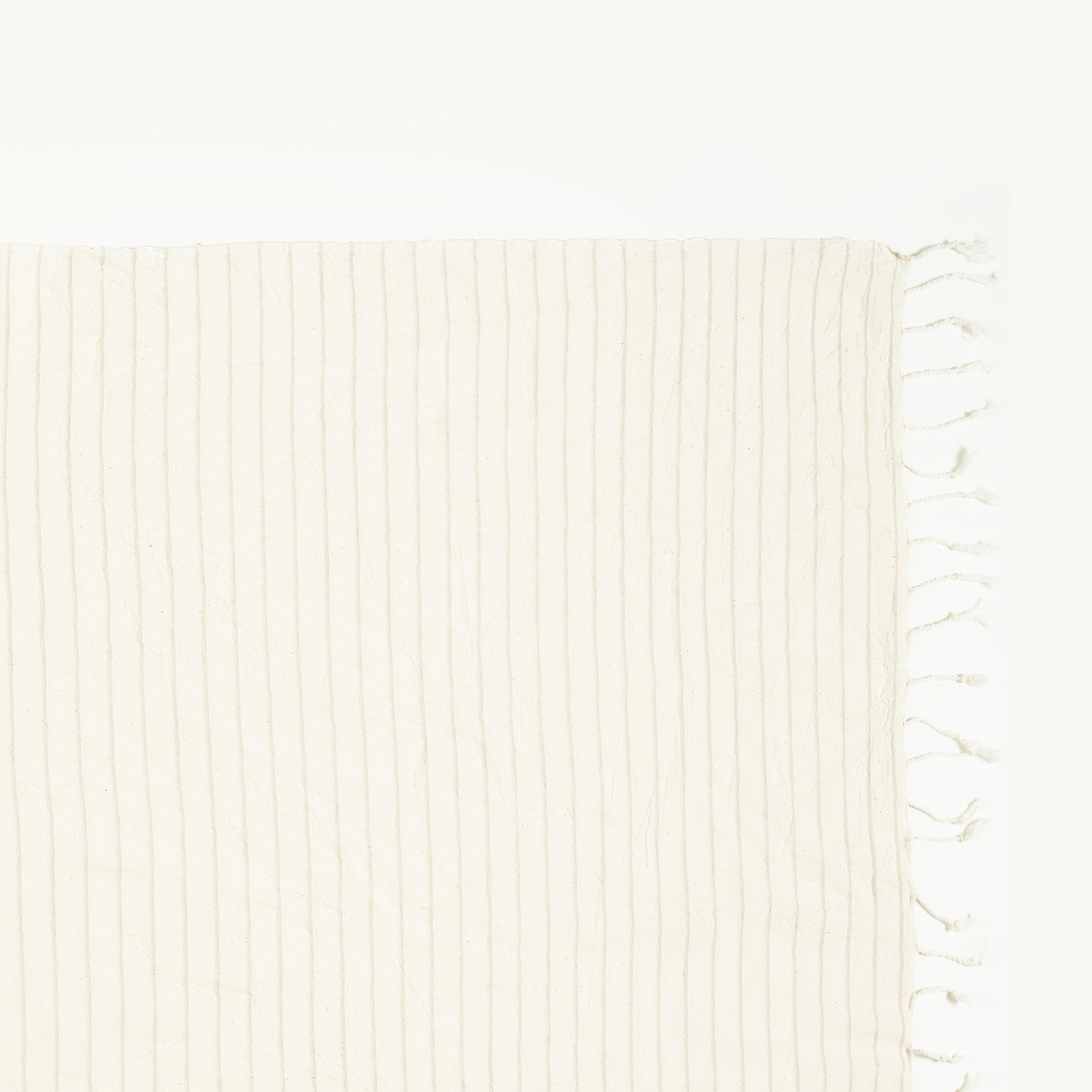 Baklan Saçaklı İplik Boyalı Çizgili Pamuk %100 Pamuk Peştamal 90x170 Cm Natural