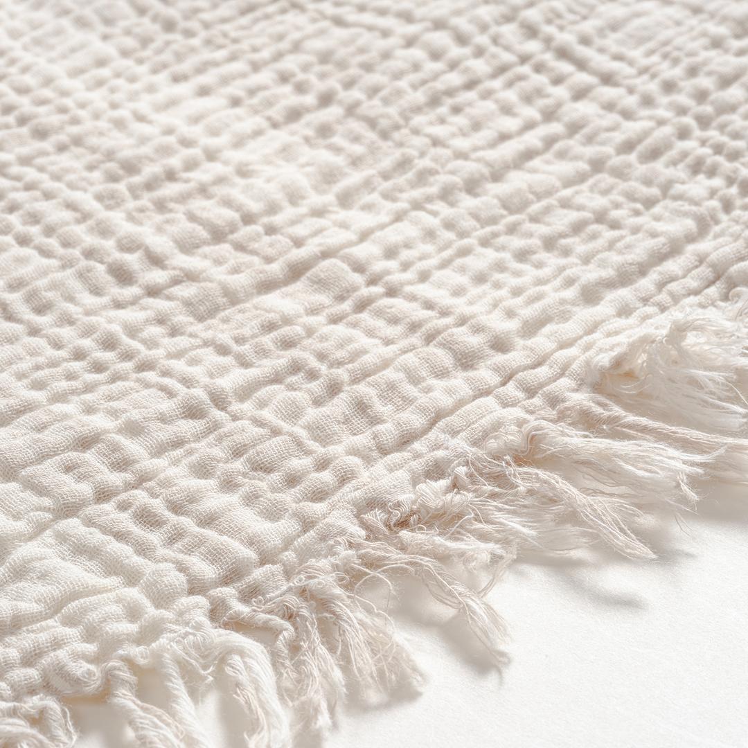 Baklan Saçaklı İplik Boyalı Pamuk %100 Pamuk Peştamal 90x170 Cm Natural