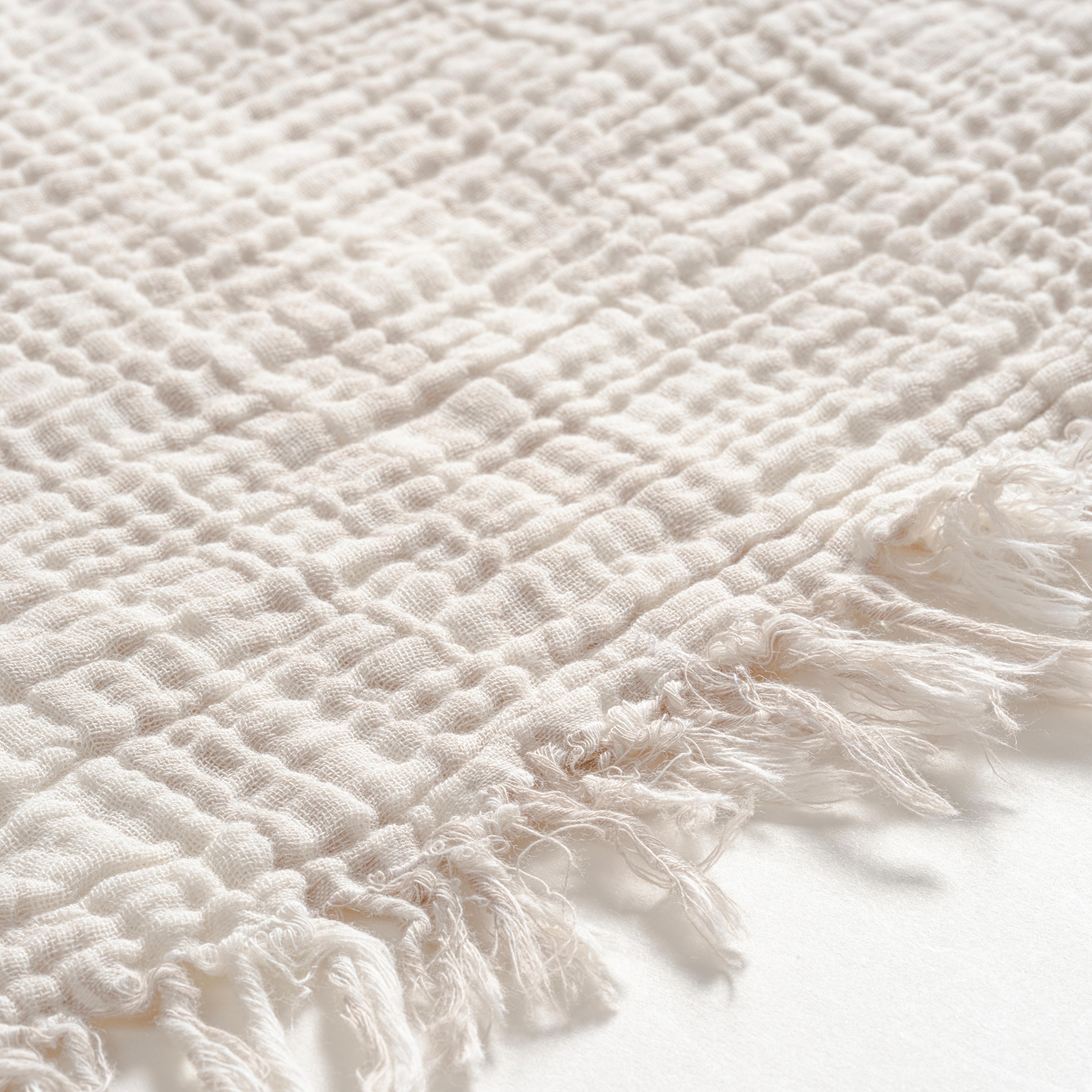 Baklan Saçaklı İplik Boyalı Pamuk %100 Pamuk Peştamal 90x170 Cm Natural