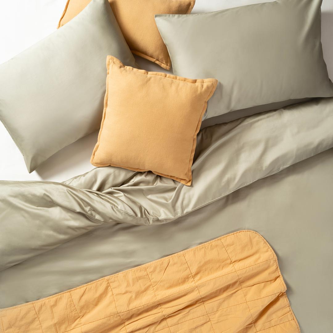 Solıd 300 Tc Çift Kişilik Pamuk Saten %100 Pamuk Saten Nevresim Seti 200x220 Cm Yeşil