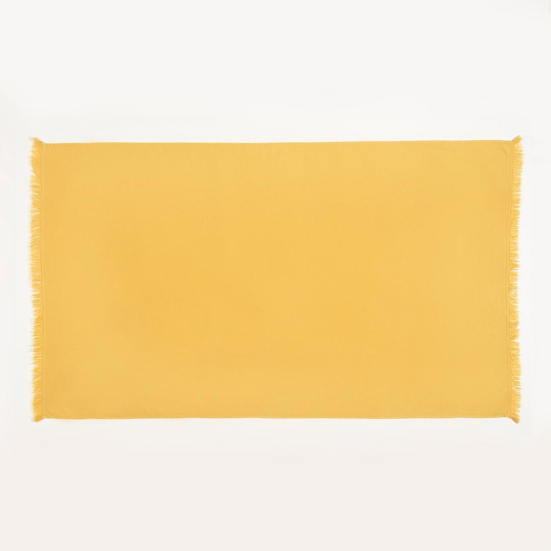 Vıseu Saçaklı Pamuk %100 Pamuk Plaj Havlusu 90x150 Cm Sarı
