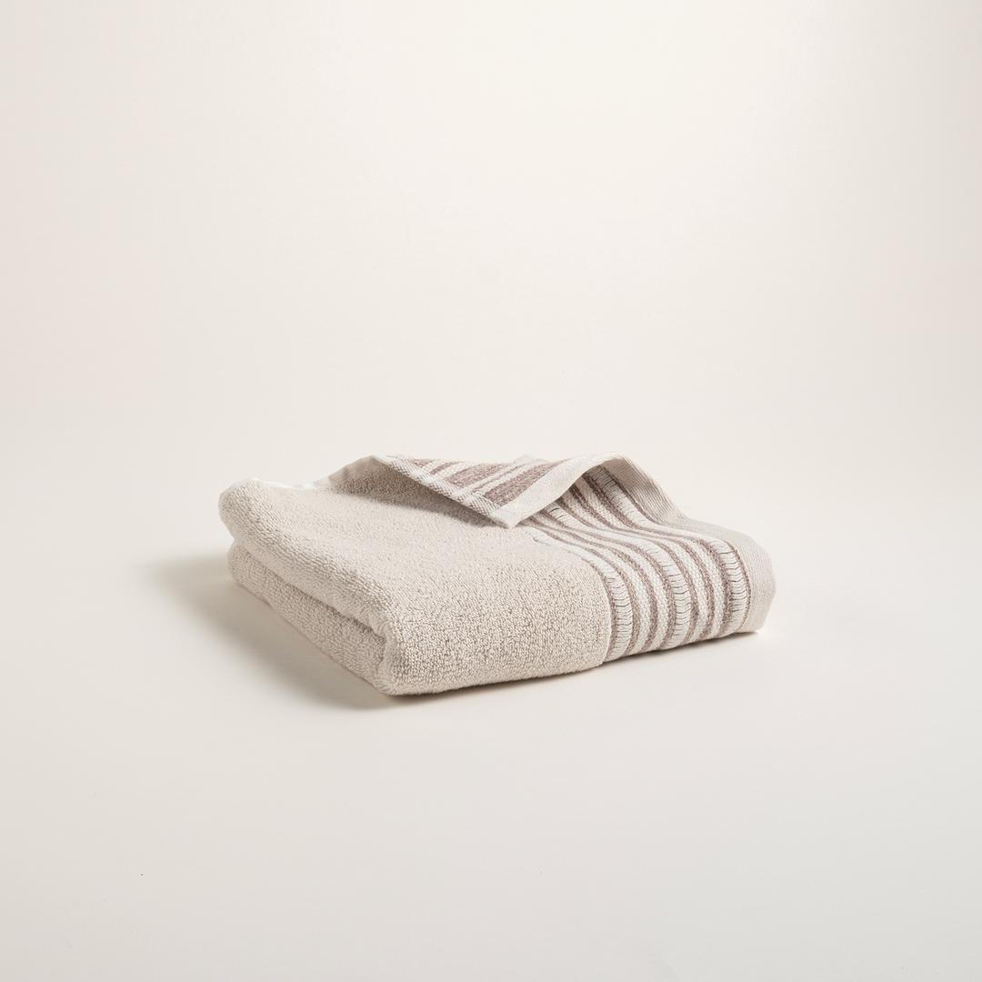 Vıseu Jakar Bordürlü Pamuk %100 Pamuk Yüz Havlusu 50x90 Cm Bej