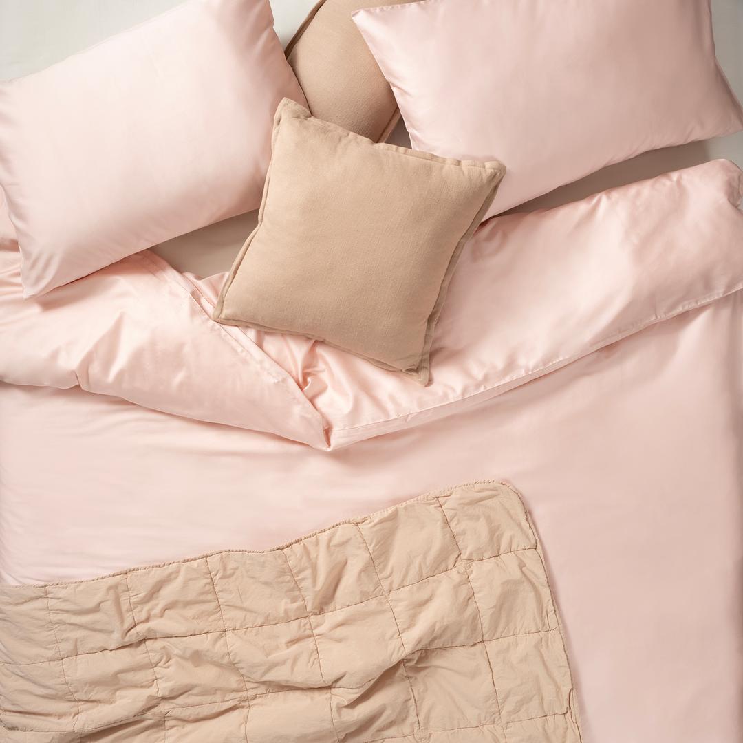 Solıd 300 Tc Çift Kişilik Pamuk Saten %100 Pamuk Saten Nevresim Seti 200x220 Cm Pembe