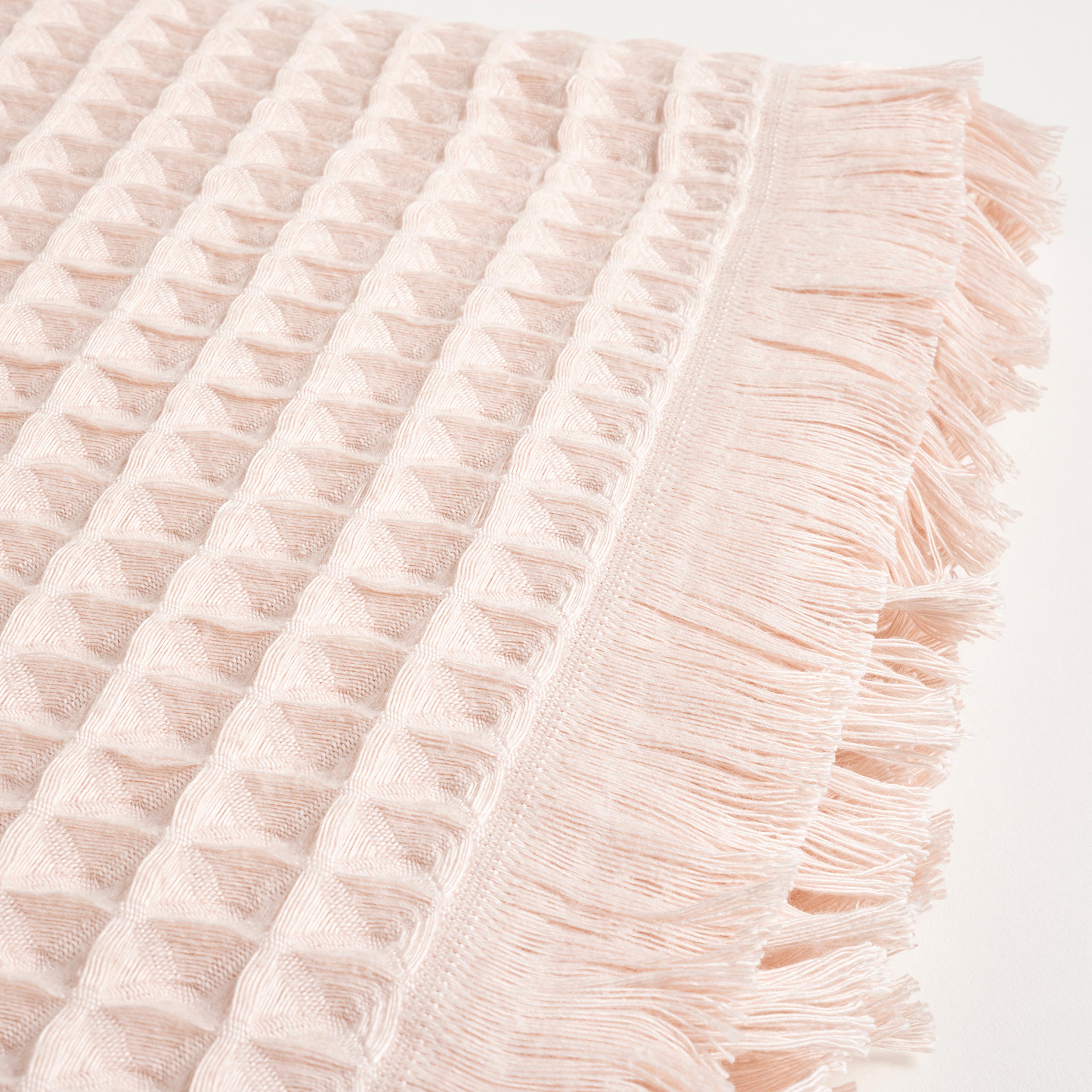 Solıd Waffle Pamuk Pamuklu Banyo Havlusu 90x150 Cm Pembe