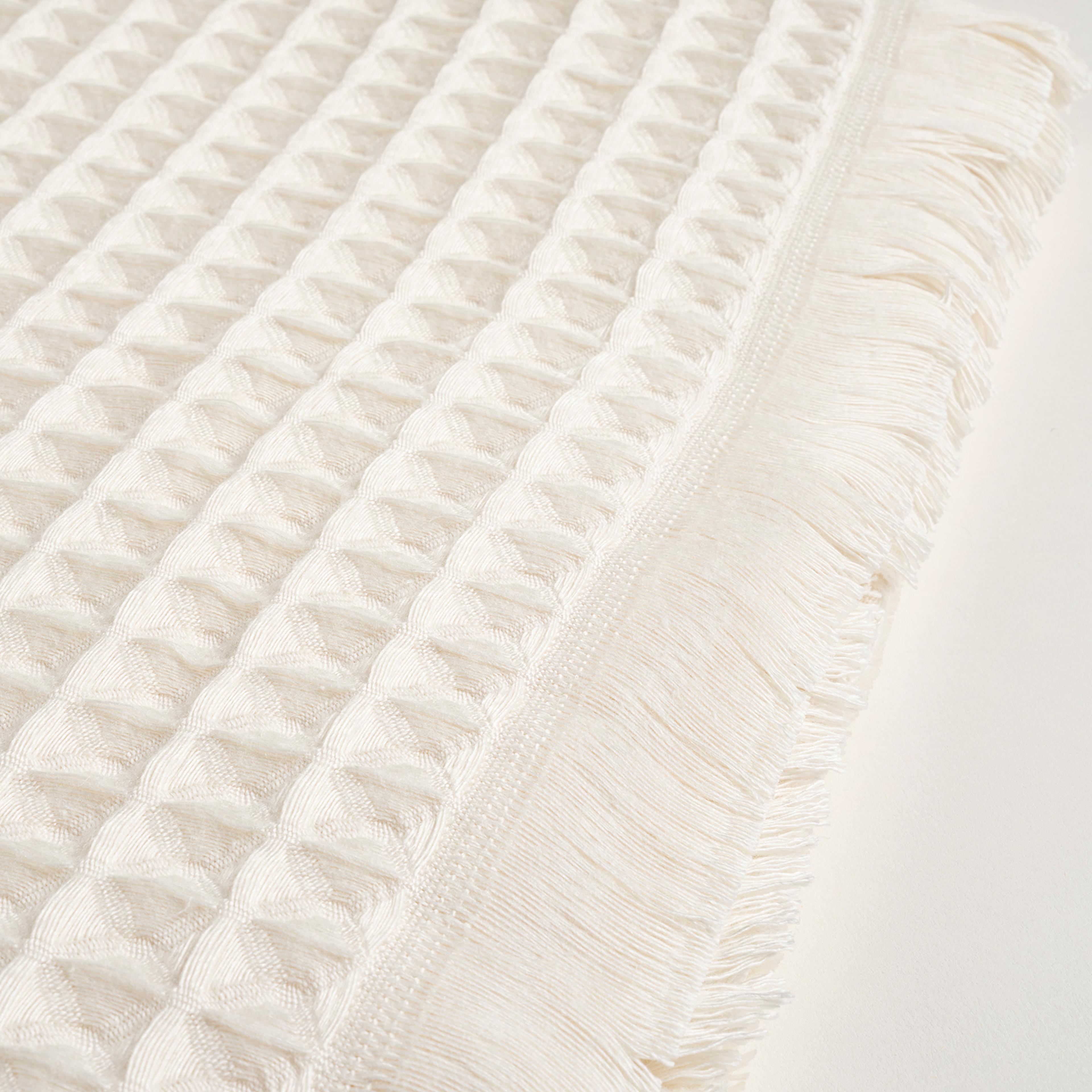 Solıd Waffle Pamuk Pamuklu Banyo Havlusu 90x150 Cm Ekru