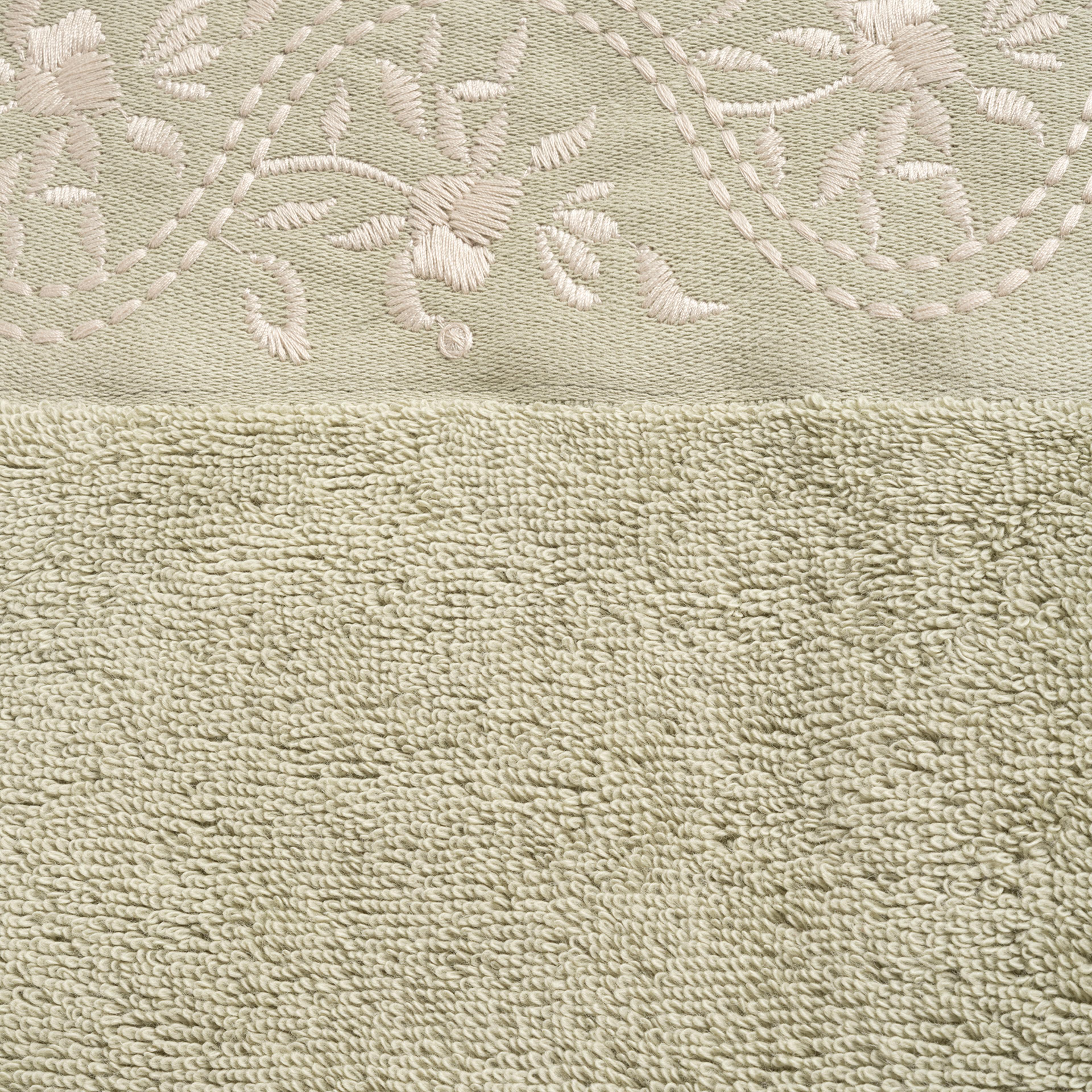 Ornaz Nakışlı Pamuk %100 Pamuk Yüz Havlusu 50x90 Cm Yeşil