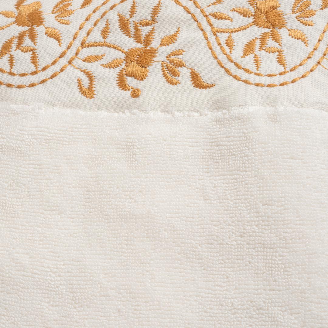 Ornaz Nakışlı Pamuk %100 Pamuk Yüz Havlusu 50x90 Cm Ekru