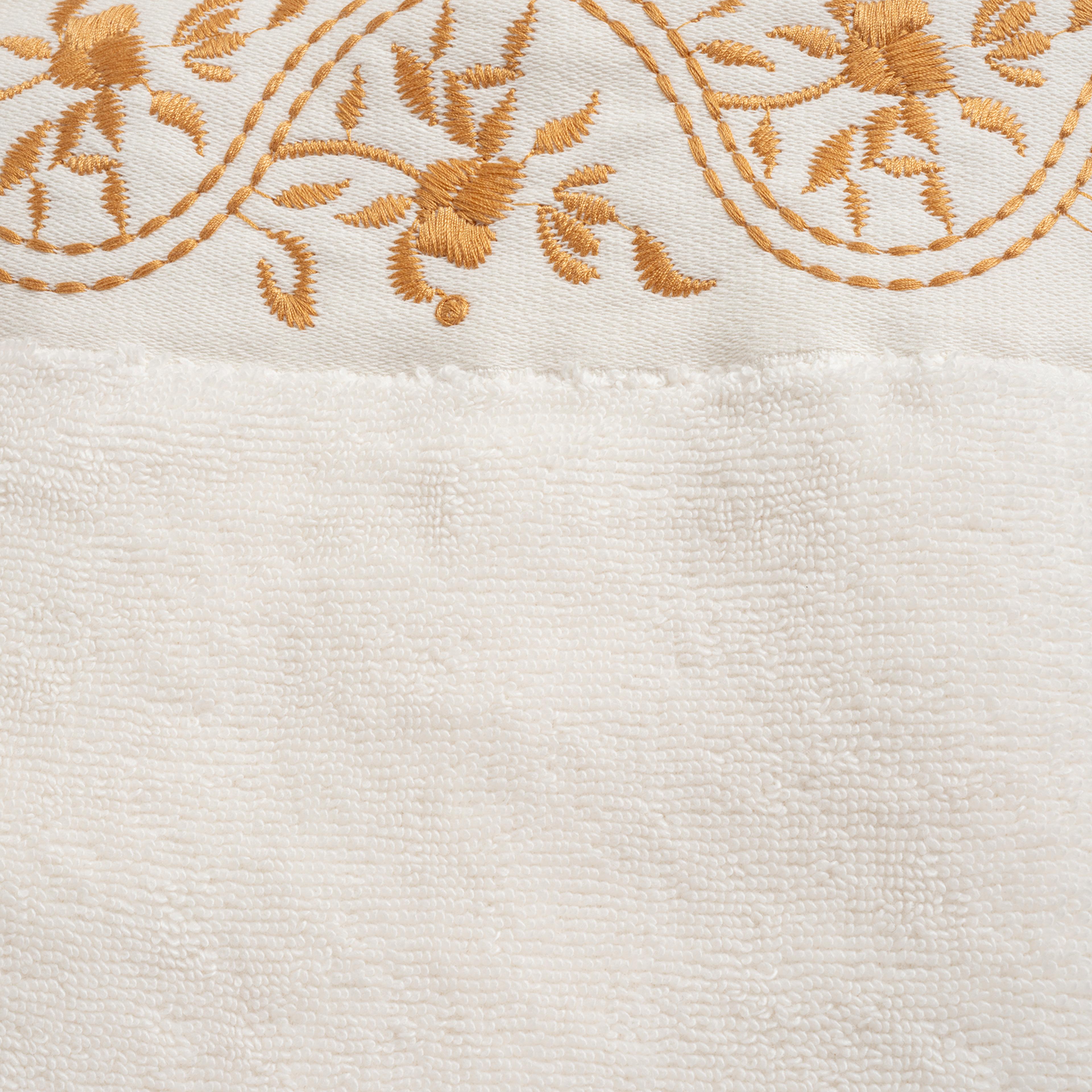 Ornaz Nakışlı Pamuk %100 Pamuk Yüz Havlusu 50x90 Cm Ekru