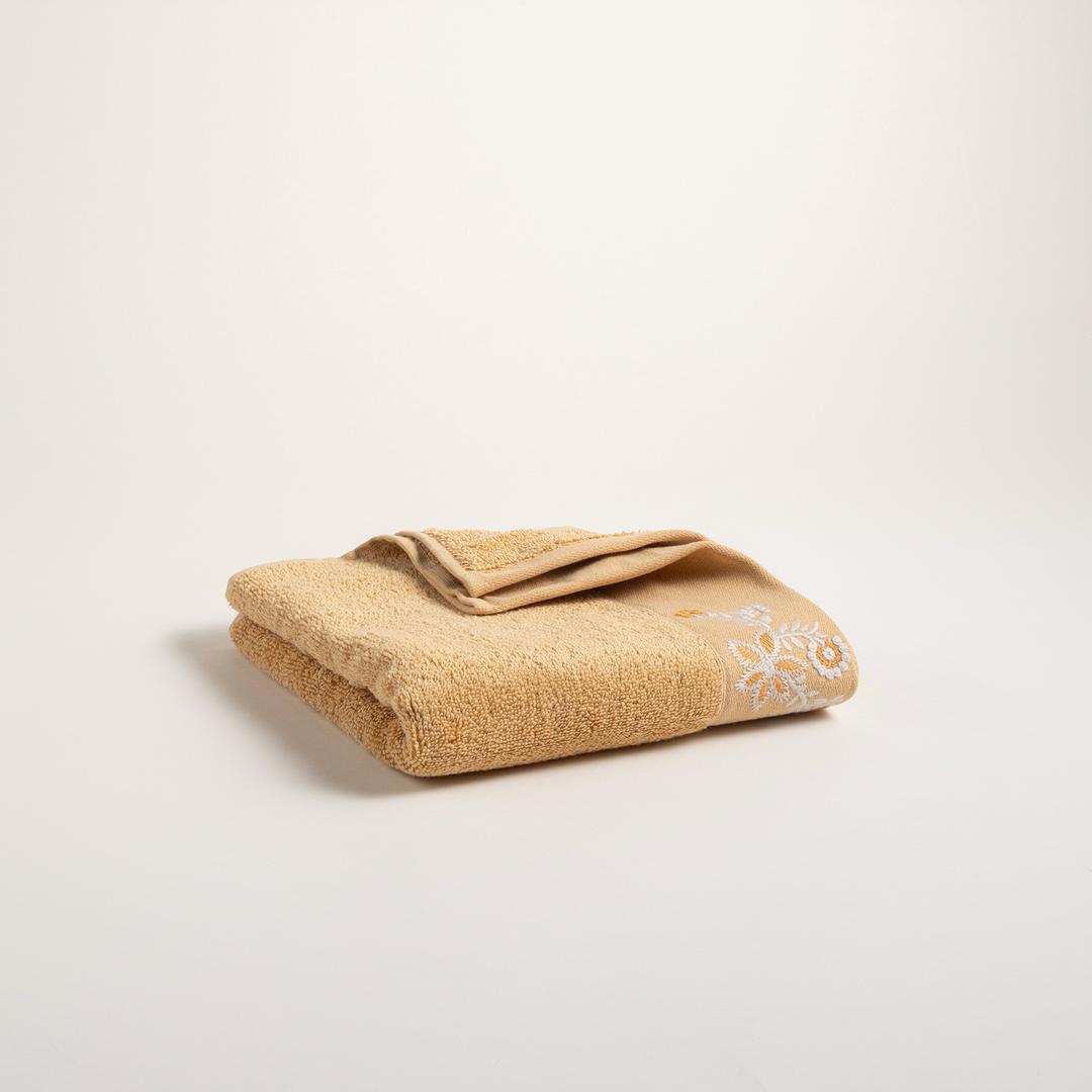 Ornaz Nakışlı Pamuk %100 Pamuk Yüz Havlusu 50x90 Cm Sarı