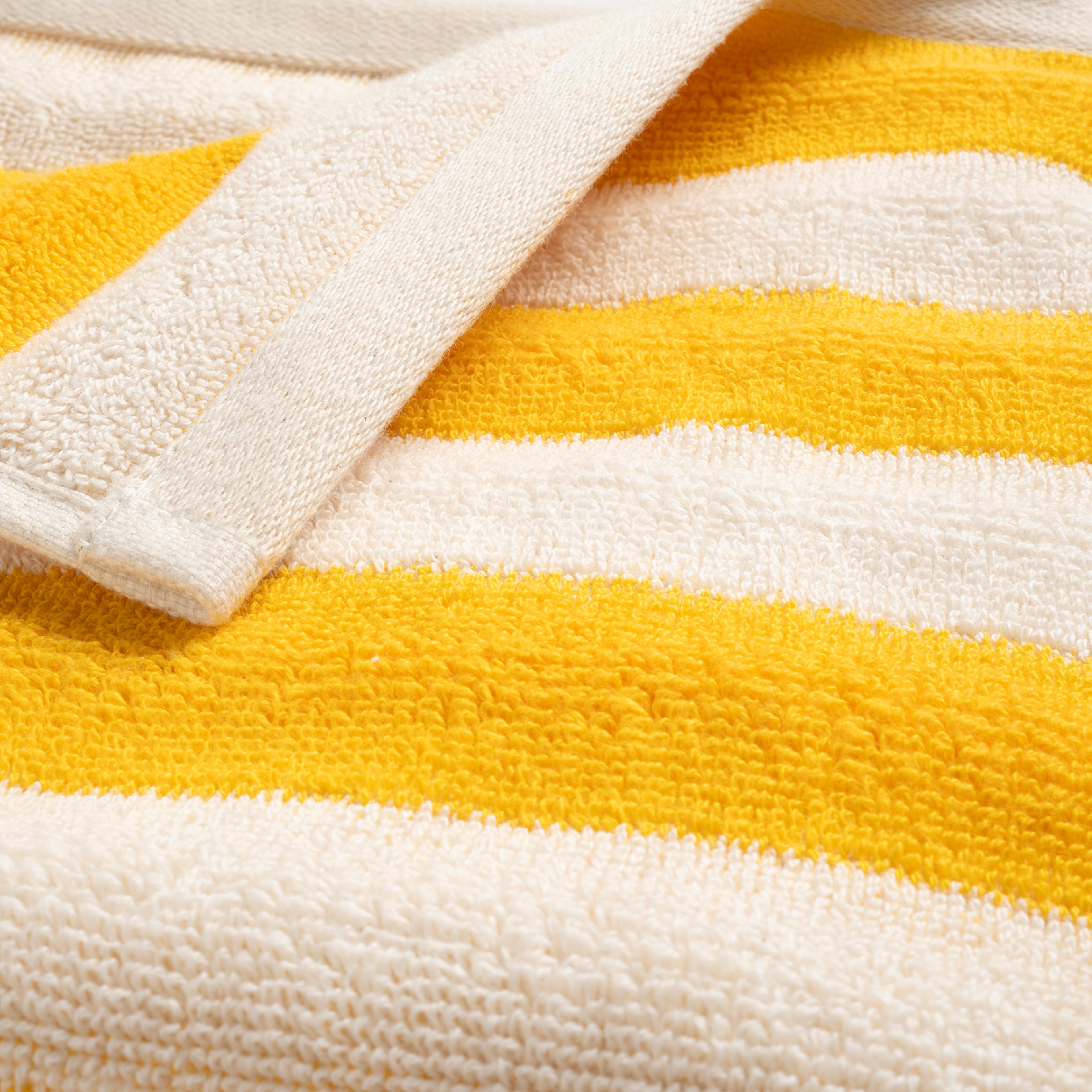 Ornaz İplik Boyalı Çizgili Pamuk %100 Pamuk Yüz Havlusu 50x90 Cm Natürel - Sarı