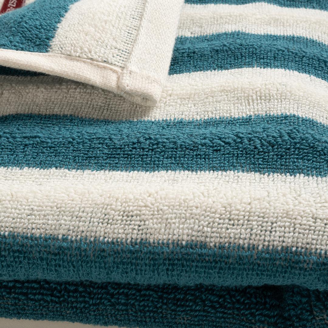 Ornaz İplik Boyalı Çizgili Pamuk %100 Pamuk Yüz Havlusu 50x90 Cm Natürel - Lacıvert