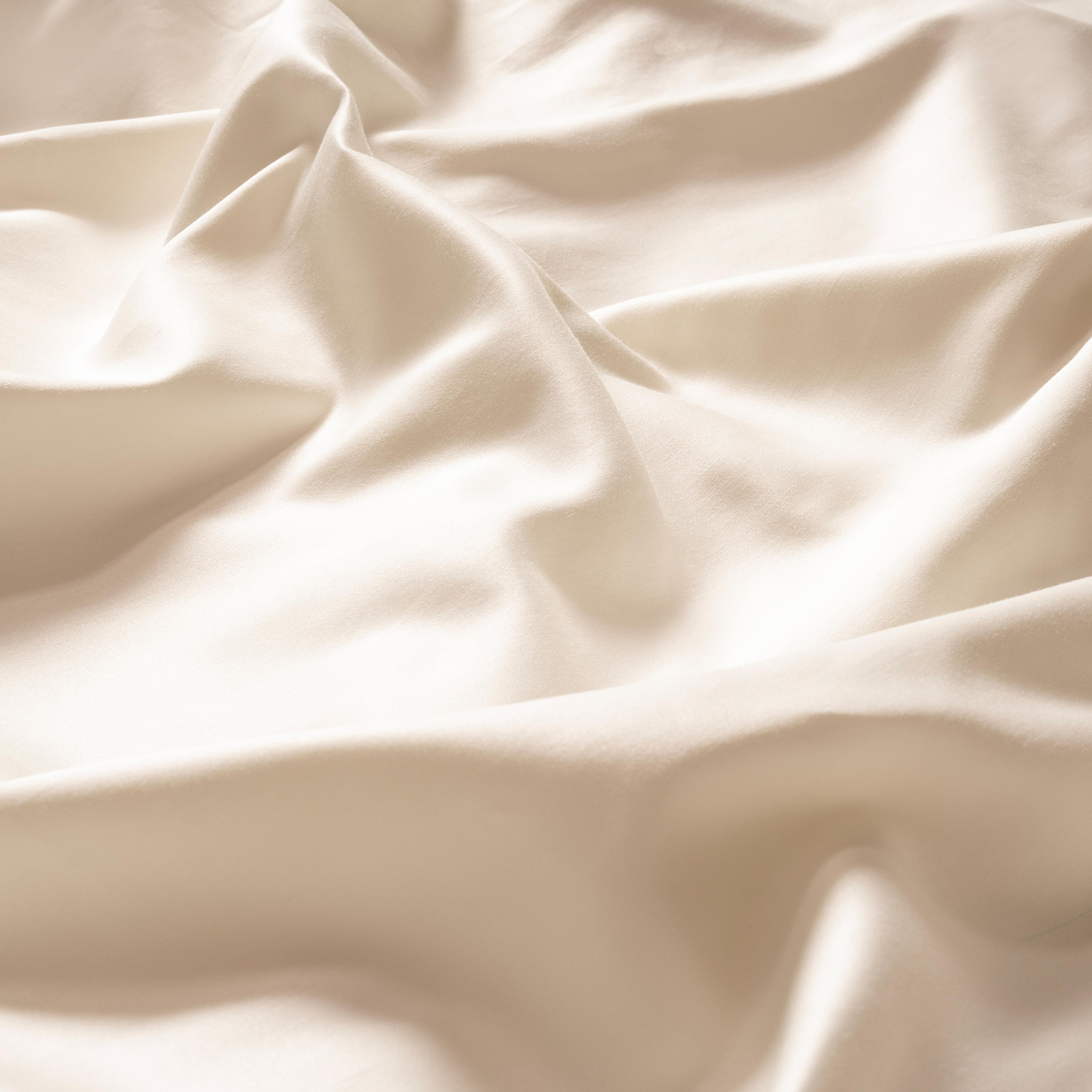 Solıd 300 Tc Çift Kişilik Pamuk Saten %100 Pamuk Saten Nevresim Seti 200x220 Cm Krem